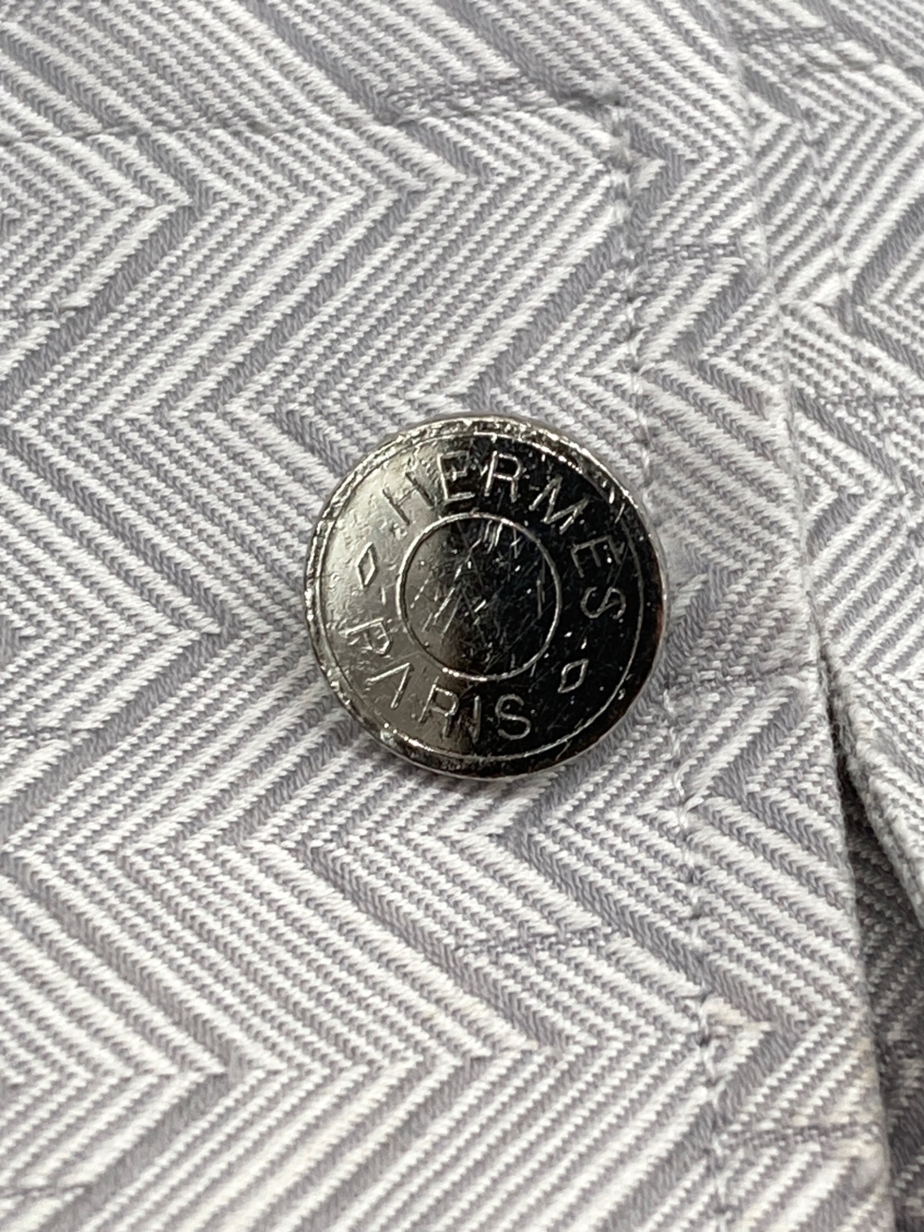 中古・古着通販】HERMES (エルメス) セリエボタン 総柄シャツ グレー