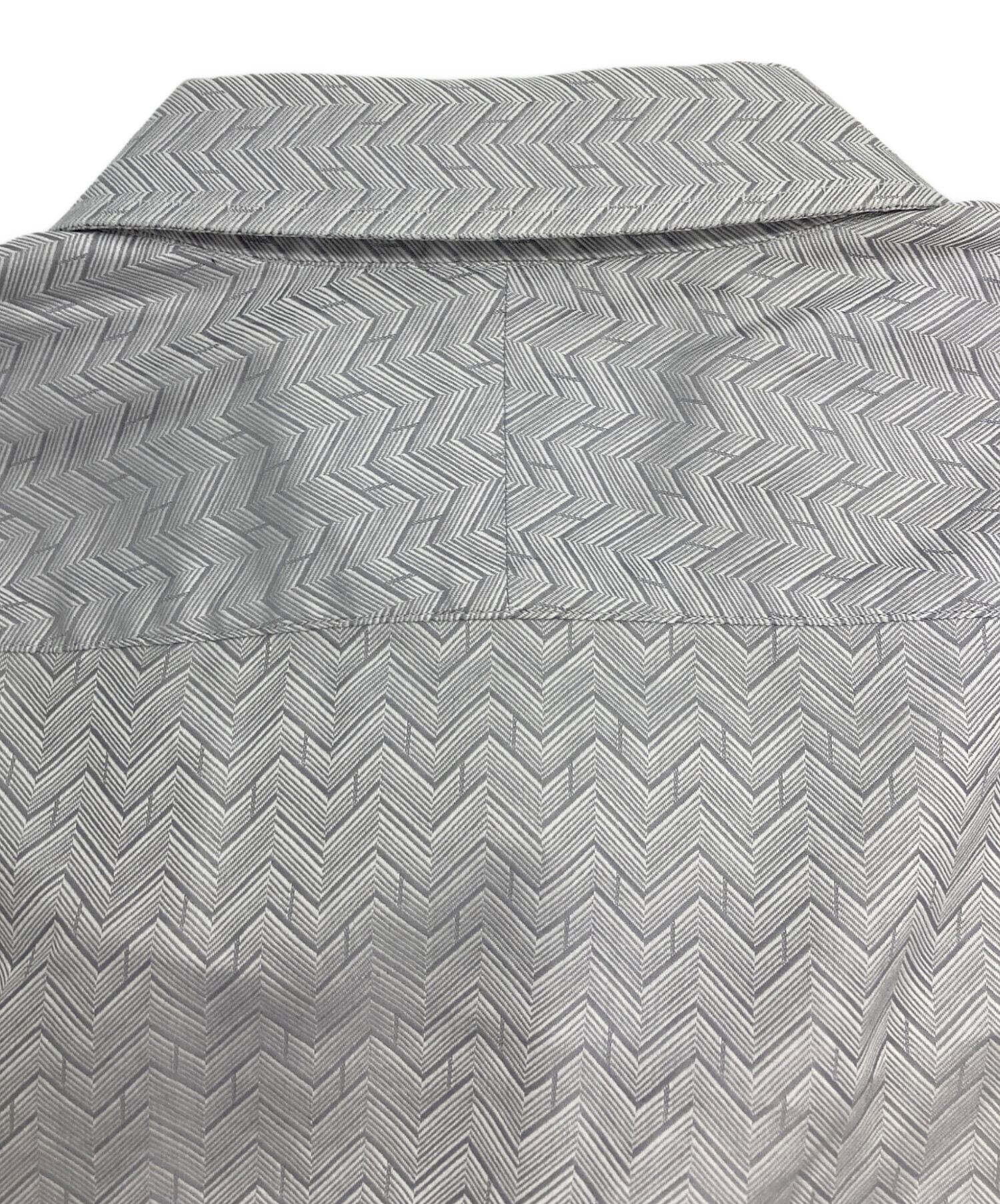 HERMES エルメス H柄 長袖シャツ セリエボタン コットン グレー M-L 中古・古着通販】HERMES (エルメス) セリエボタン 総柄シャツ グレー