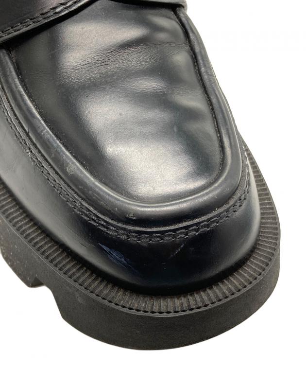 中古・古着通販】PRADA (プラダ) ロゴプレート ローファー ブラック