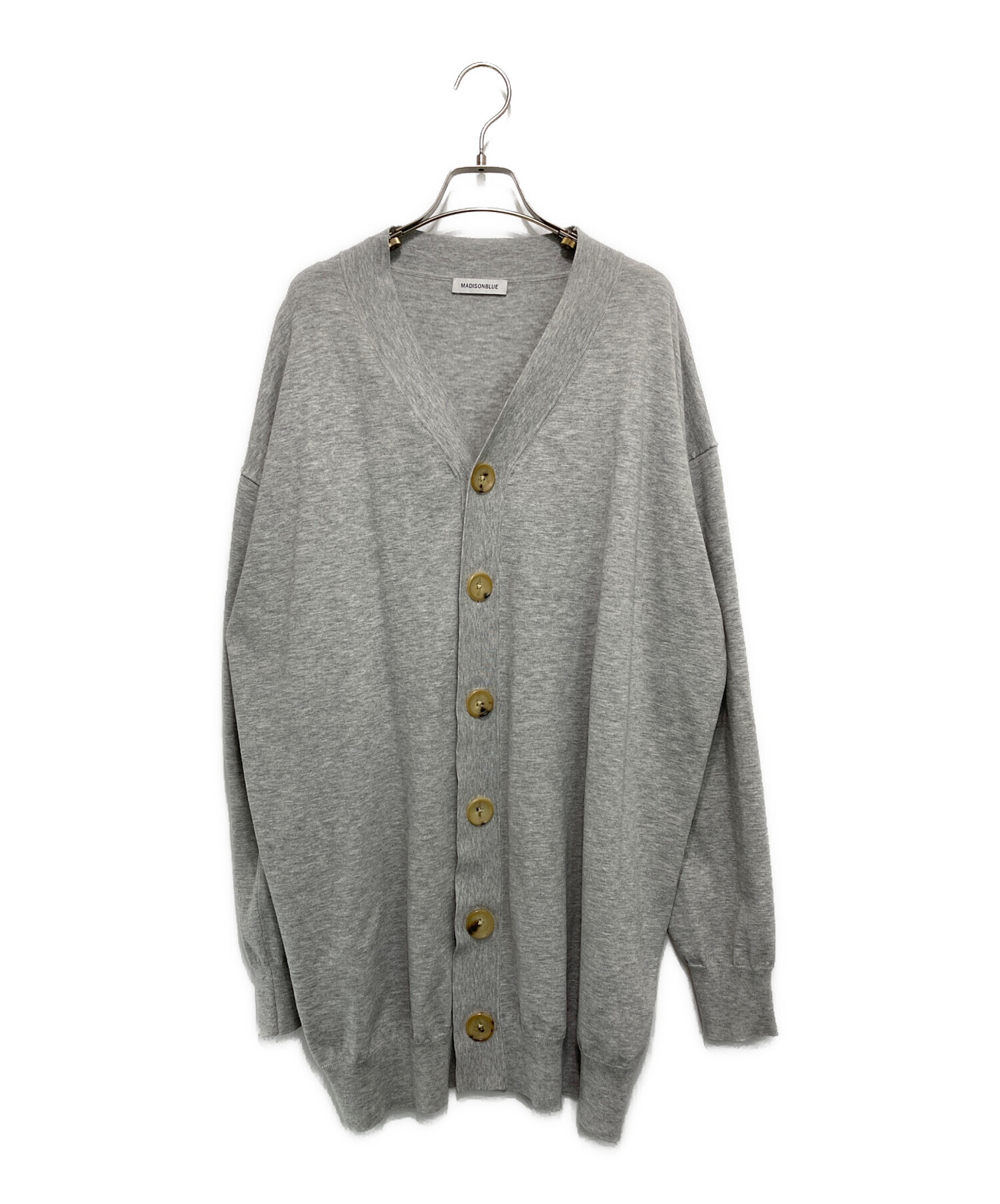 MADISONBLUE グレー カーディガン 中古・古着通販】MADISON BLUE (マディソンブルー) ロングVネック