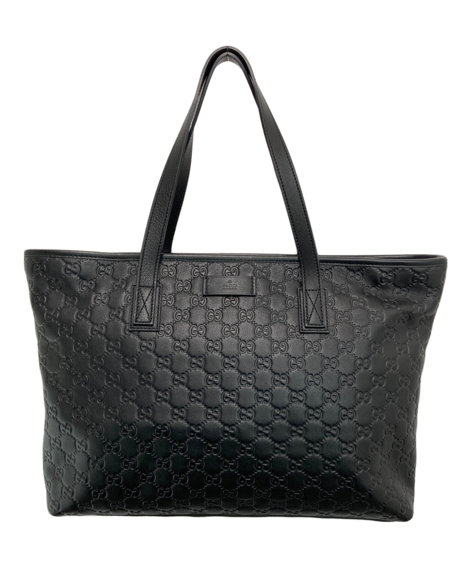 超美品　GUCCI グッチ　レザー　トートバッグ　バッグ　ビジネス　黒　袋付 中古・古着通販】GUCCI (グッチ) GGシマ レザー トートバッグ ブラック