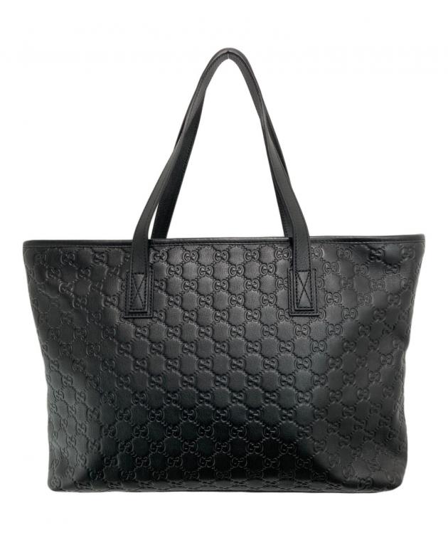 グッチ　GUCCI 黒いレザートートバッグ スクエア型 GUCCI（グッチ） トートバッグ ハンドバッグ 153024 レザー ブラック