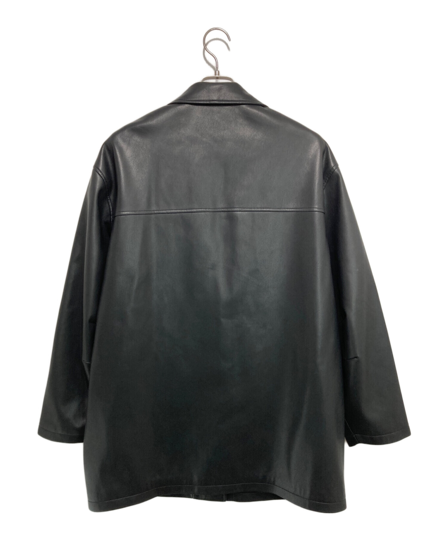中古・古着通販】anuke (アンヌーク) Ecoleather Over Jacket ブラック