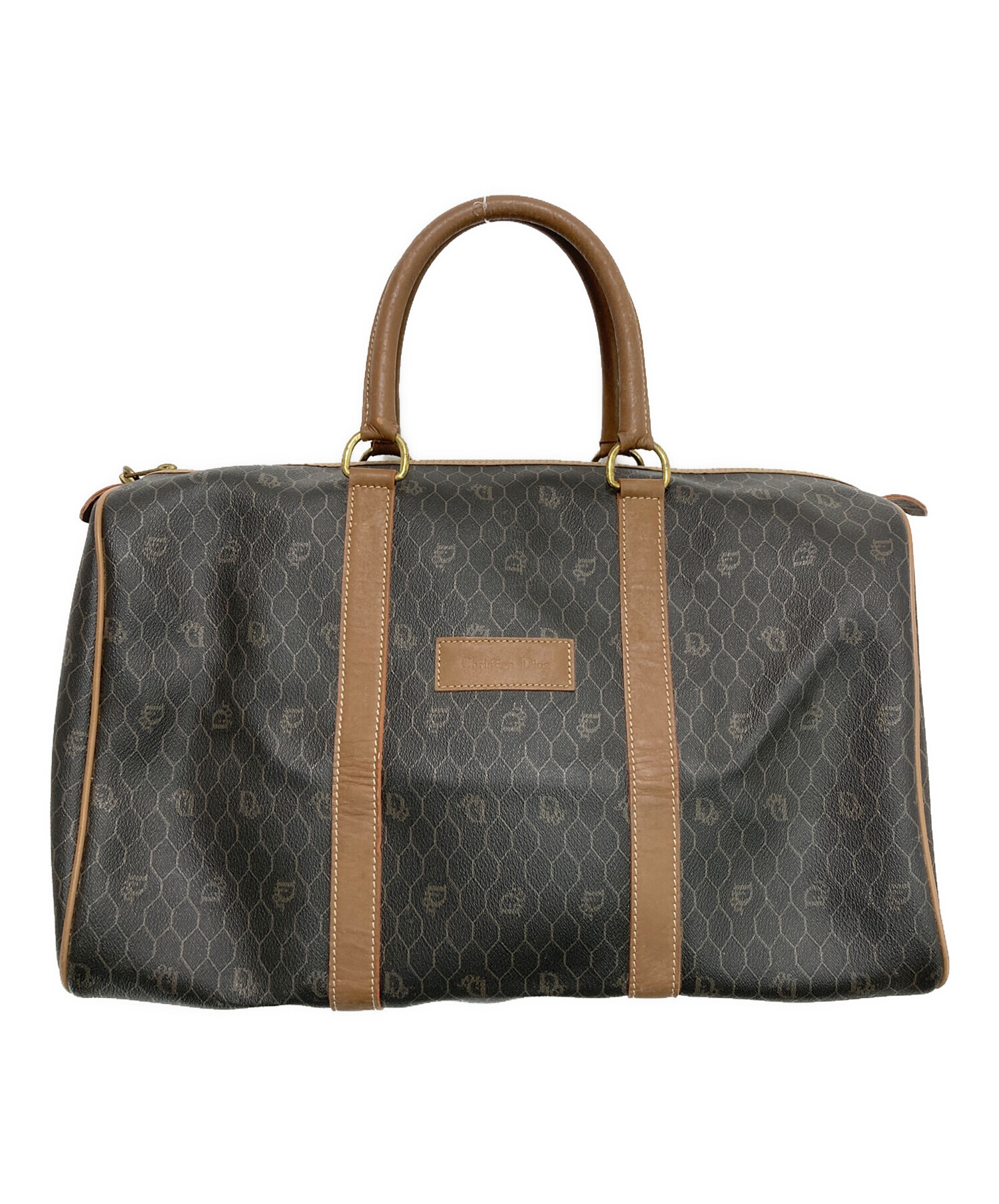 Christian Dior ディオール ミニボストンバッグ ブラウン 中古・古着通販】Christian Dior (クリスチャン ディオール) 総柄