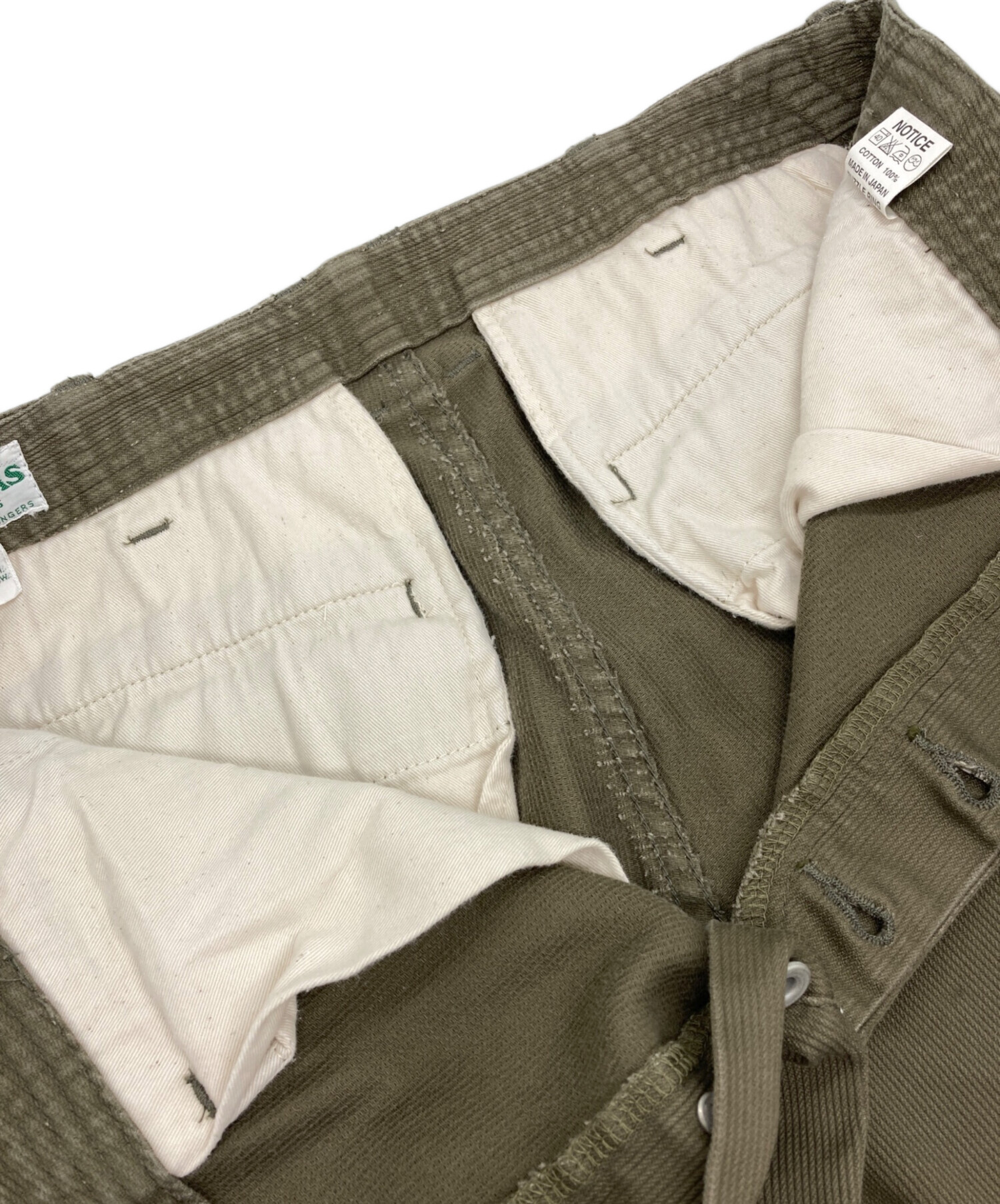 中古・古着通販】SASSAFRAS (ササフラス) コーデュロイパンツ オリーブ
