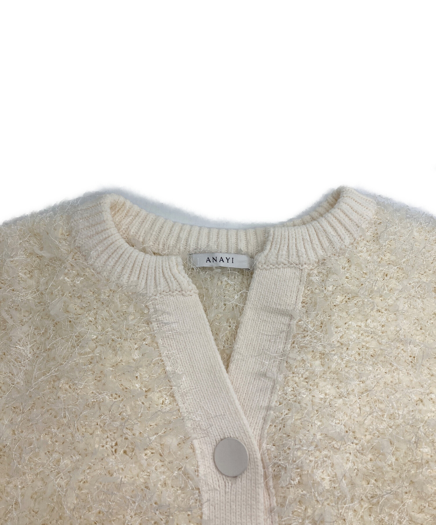 【美品】ANAYI アナイ　ペーパーフェザーモールジレ　ベスト　トップス　38 中古・古着通販】ANAYI (アナイ) ペーパーフェザーモールジレ ホワイト