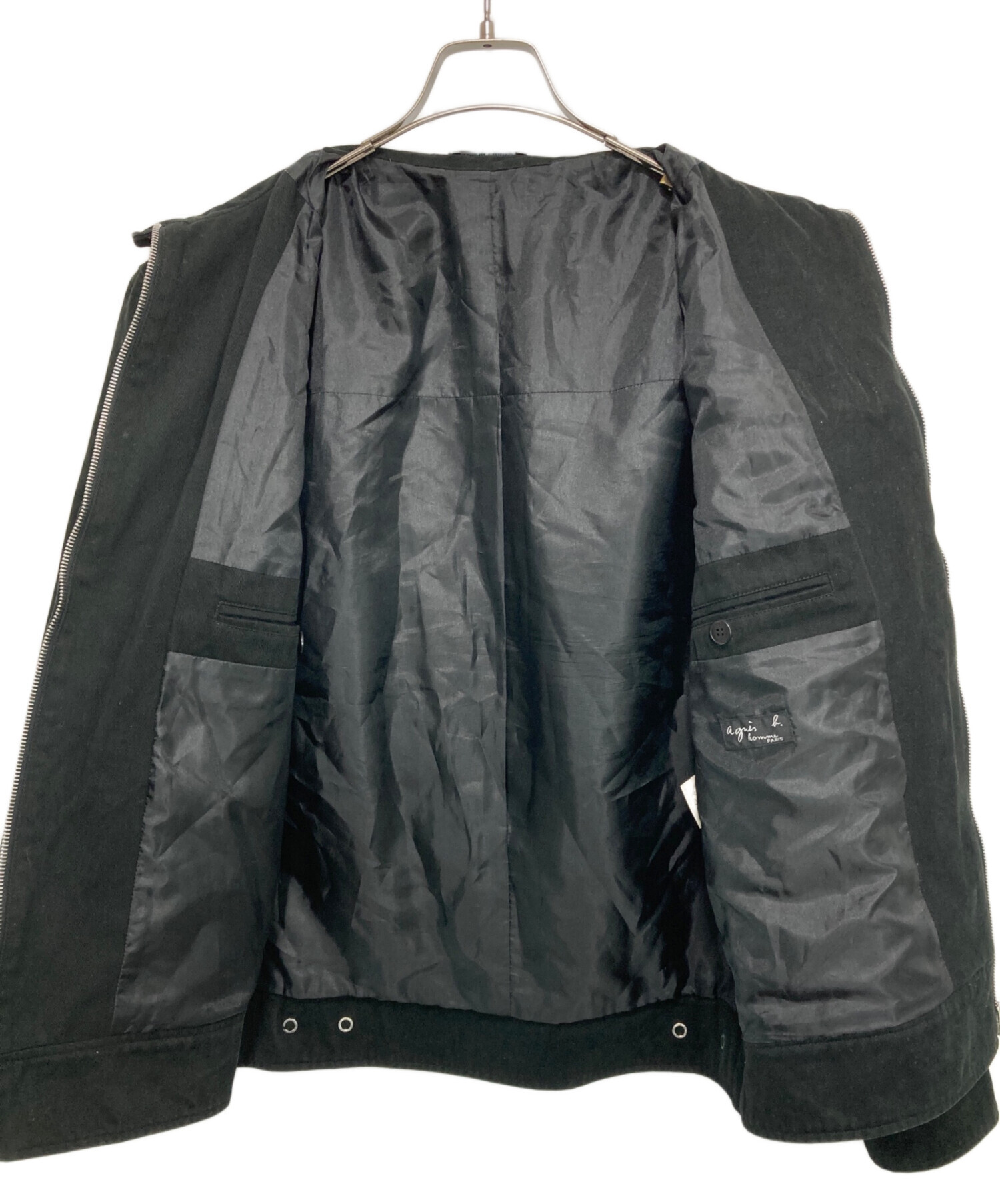 フランス製 agnes b. homme スタンドカラー ジャケット アニエスベーオムagnes.b homme コットンスナップボタンスタンドカラー