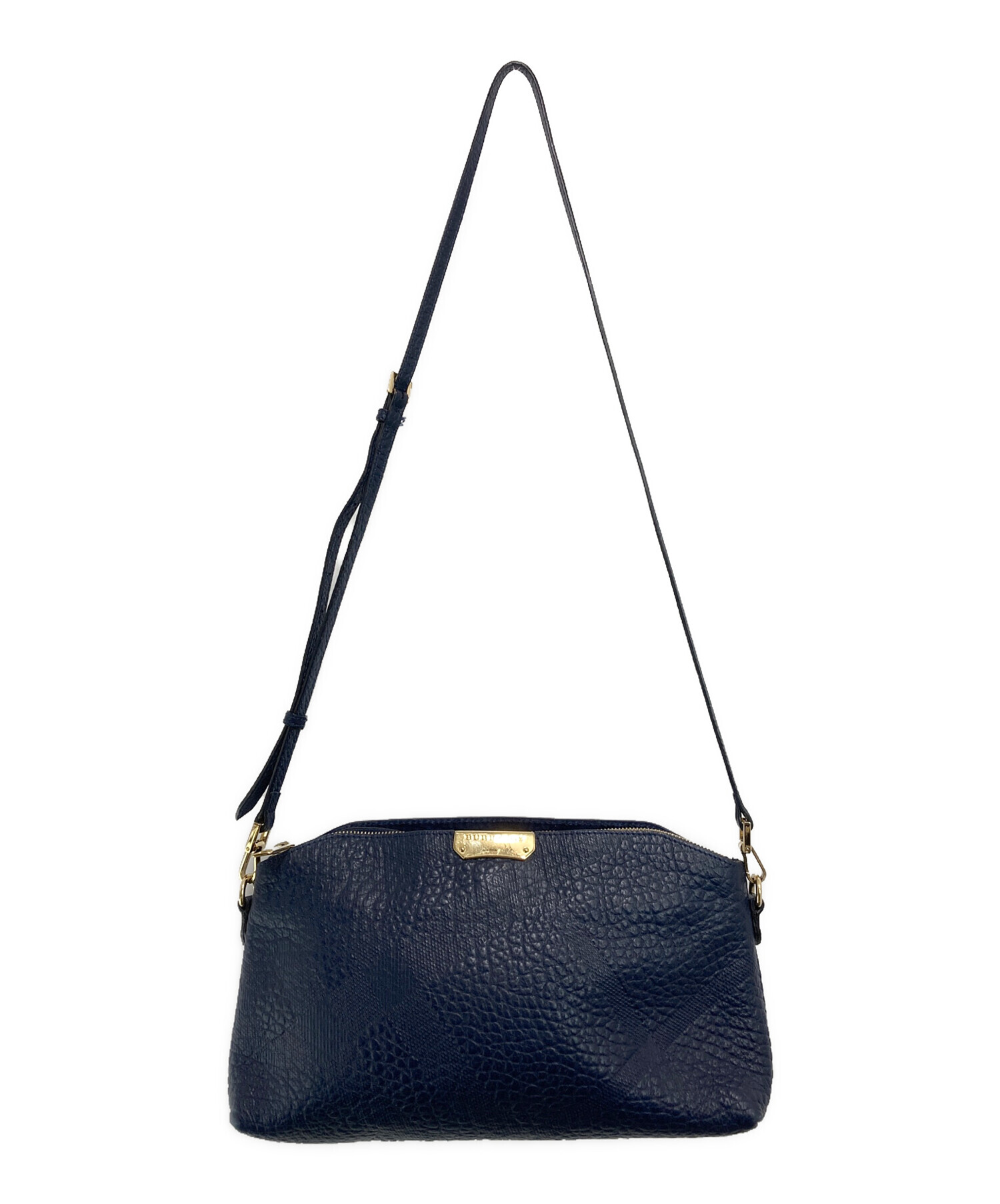中古・古着通販】BURBERRY (バーバリー) 型押しレザーショルダーバッグ