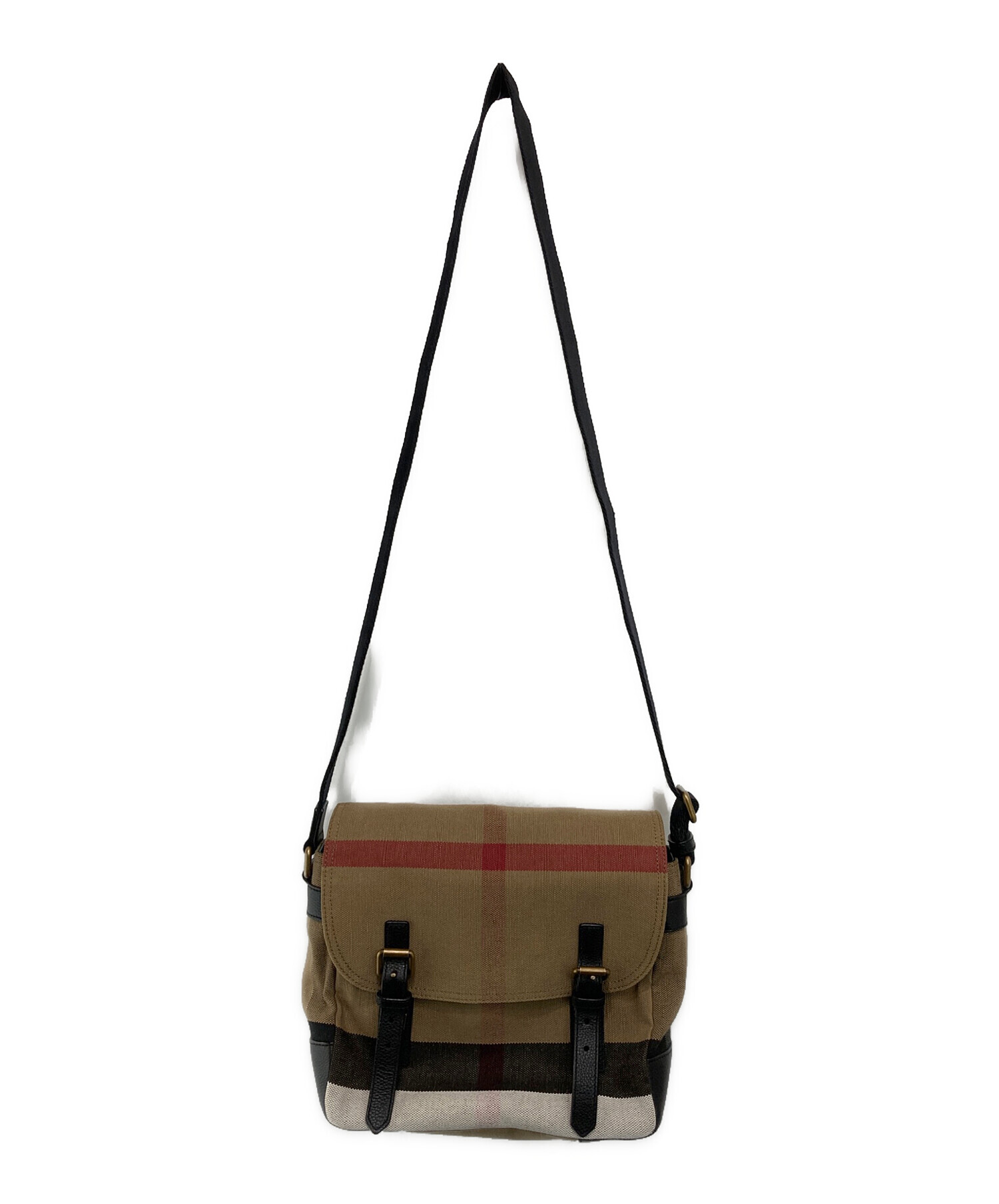 バーバリー メガチェック レザー ショルダーバッグ 斜め掛け メッセンジャー 中古・古着通販】BURBERRY (バーバリー) メガチェック メッセンジャー
