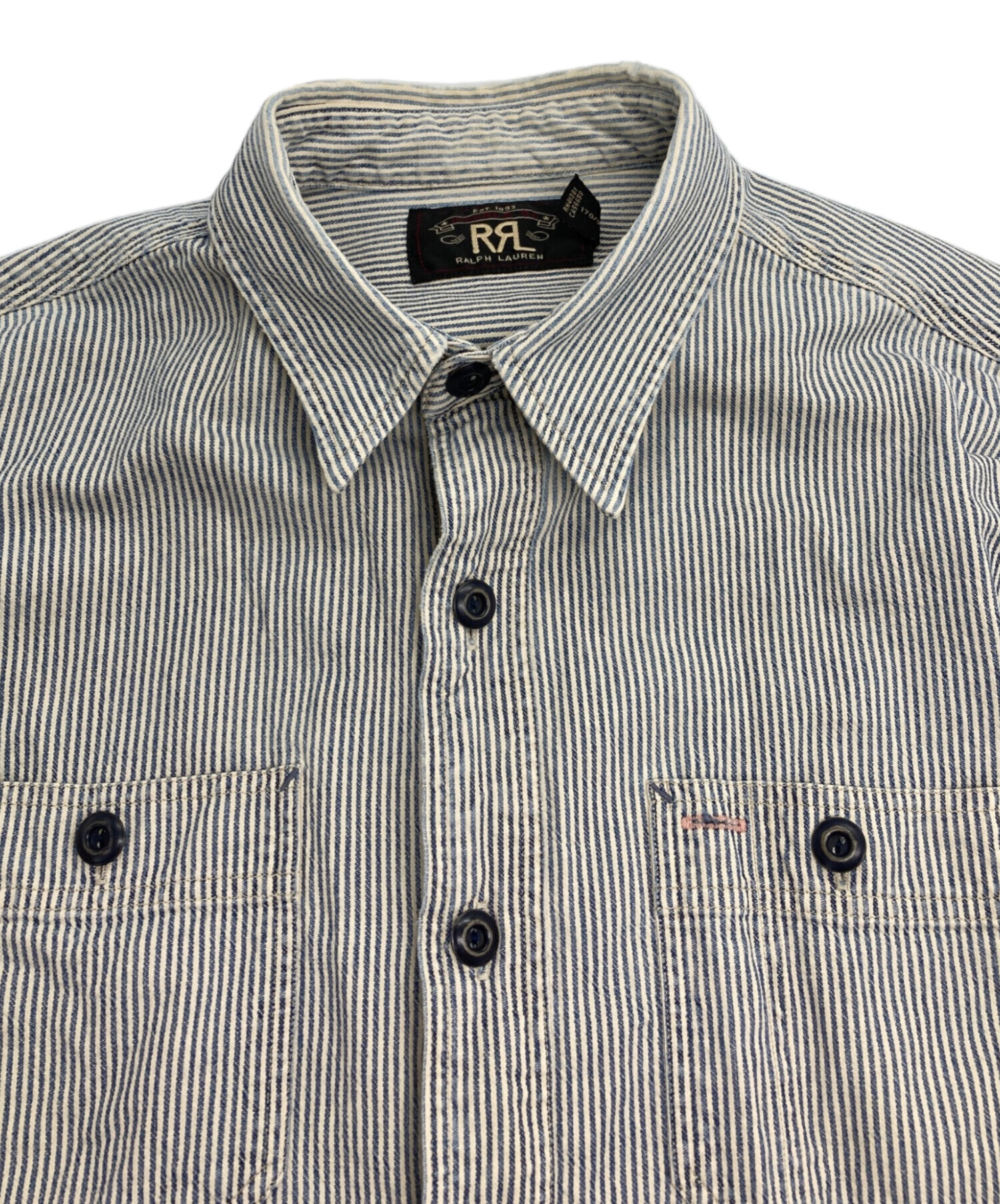 中古・古着通販】RRL (ダブルアールエル) ストライプシャツ インディゴ