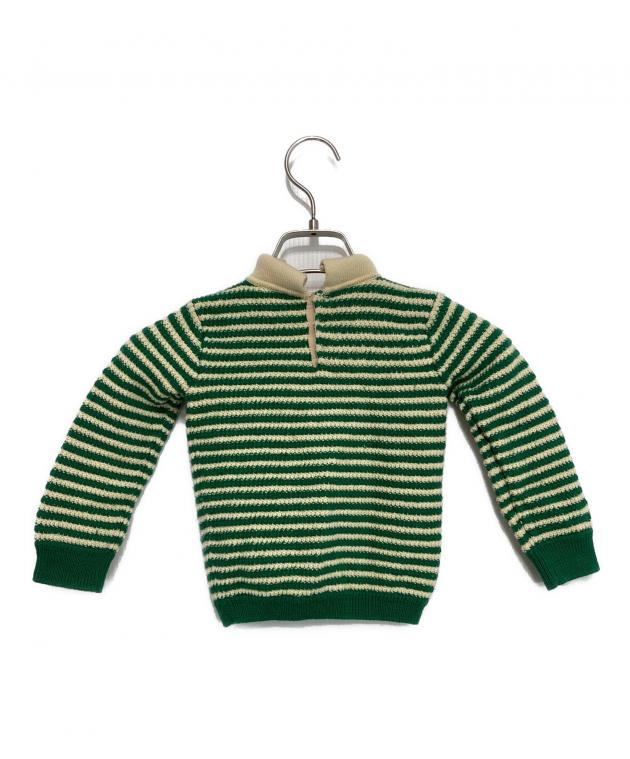 中古・古着通販】GUCCI (グッチ) ボーダーニットポロシャツ グリーン