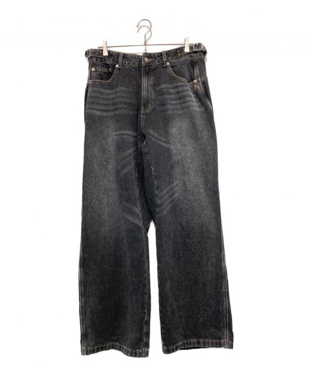 中古・古着通販】AAKAM (アーカム) ワイドデニムパンツ ブラック 