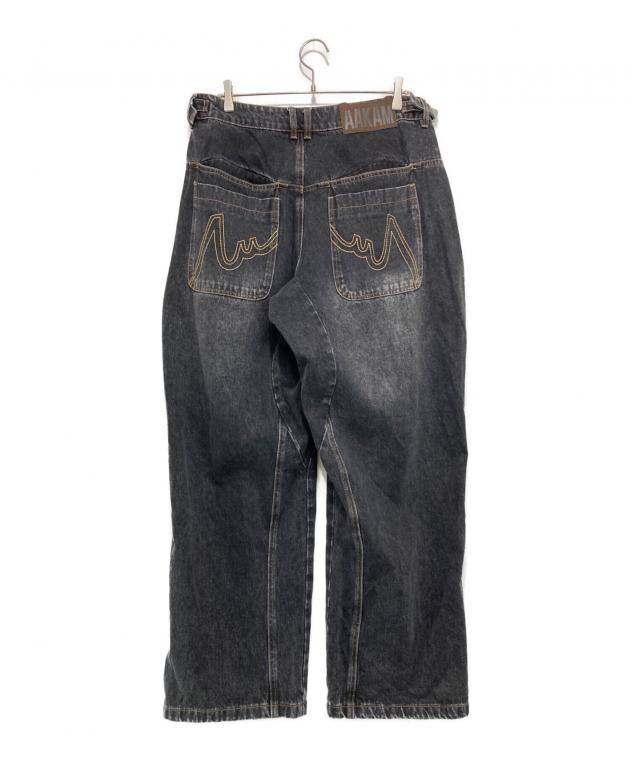 中古・古着通販】AAKAM (アーカム) ワイドデニムパンツ ブラック 