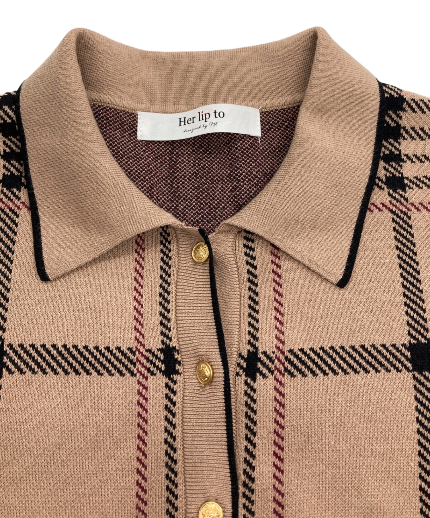 中古・古着通販】HER LIP TO (ハーリップトゥ) Gold-Buttoned Plaid