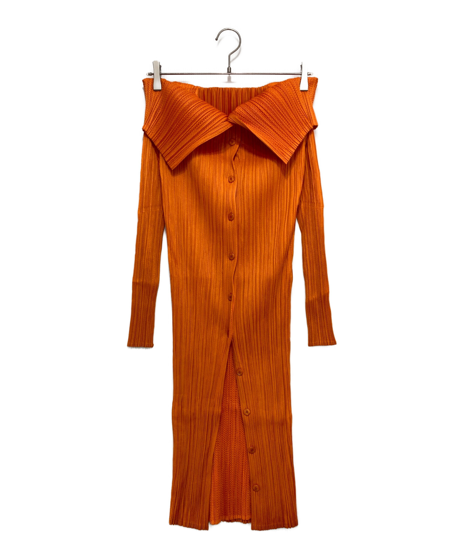 PLEATS PLEASE オレンジロングカーディガンと黒ワンピース 中古・古着通販】PLEATS PLEASE (プリーツプリーズ) 変形2WAYプリーツ