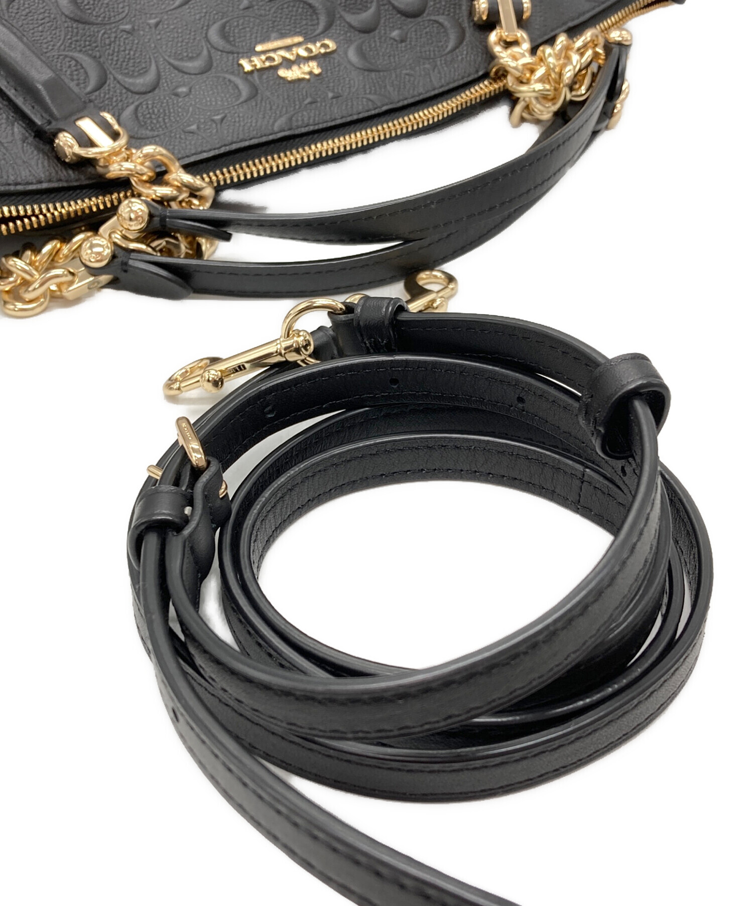 中古・古着通販】COACH (コーチ) シグネチャー エンボス 2WAYバッグ 