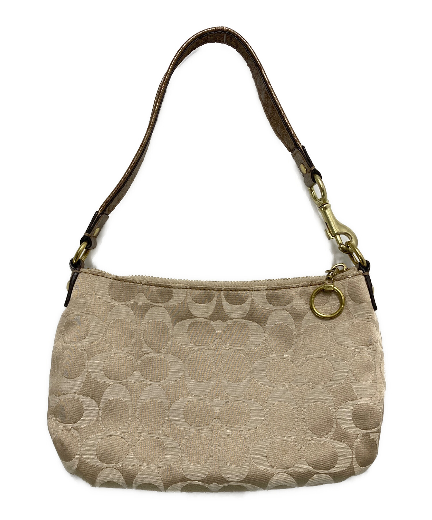 COACH Poppy シグネチャー ハンドバッグ ベージュ 中古・古着通販】COACH (コーチ) POPPY シグネチャーハンドバッグ
