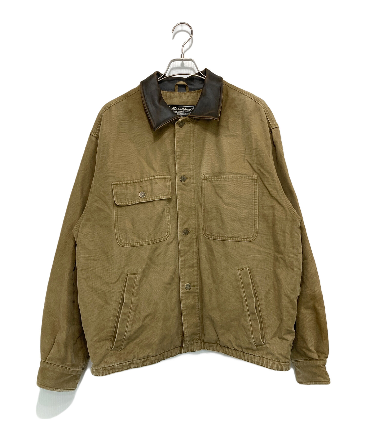 中古・古着通販】Eddie Bauer (エディーバウアー) 襟レザーワーク