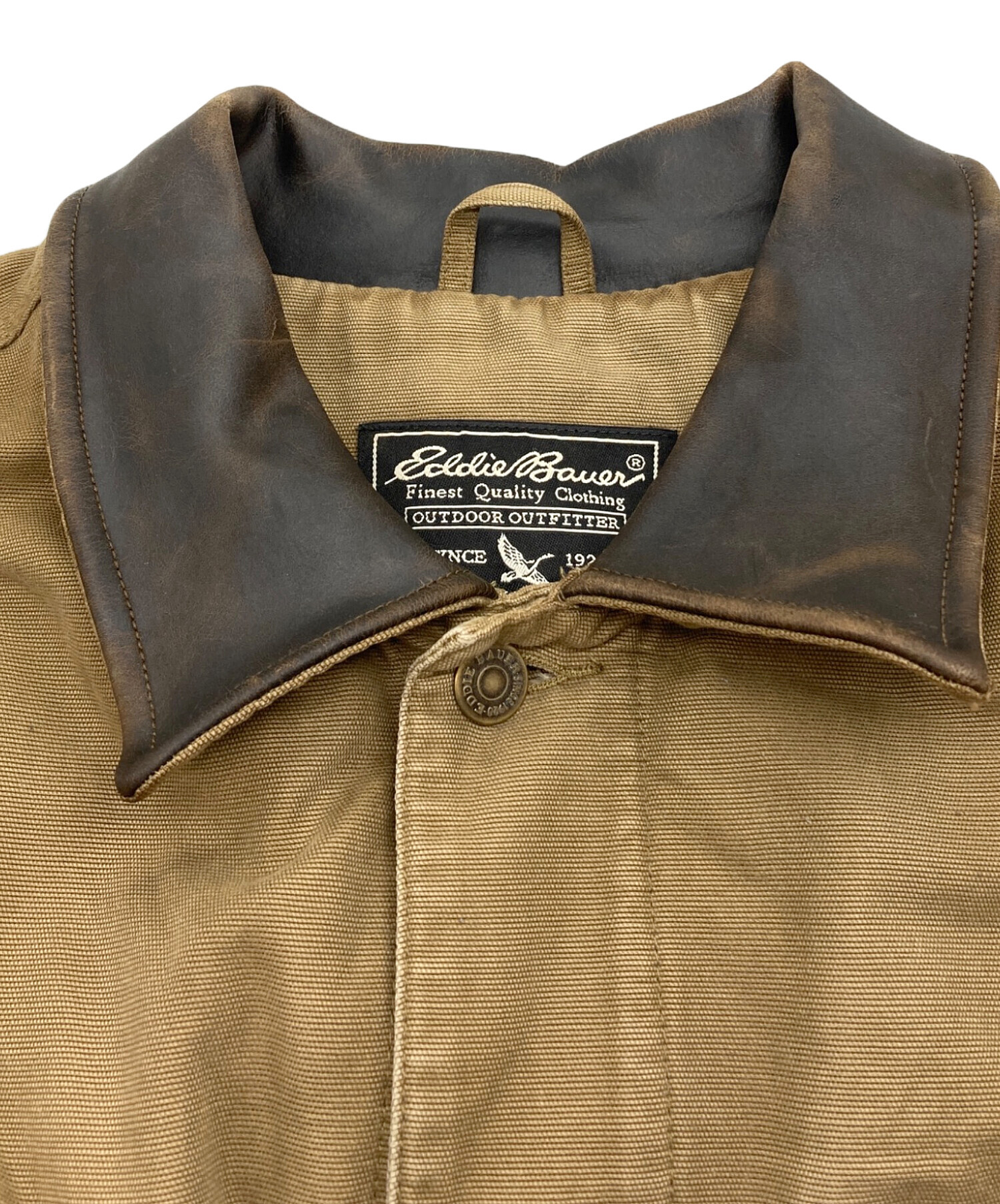 エディーバウアー　ワークジャケット　ヴィンテージ　アメリカ古着　L相当 2864 中古・古着通販】Eddie Bauer (エディーバウアー) 襟レザーワーク