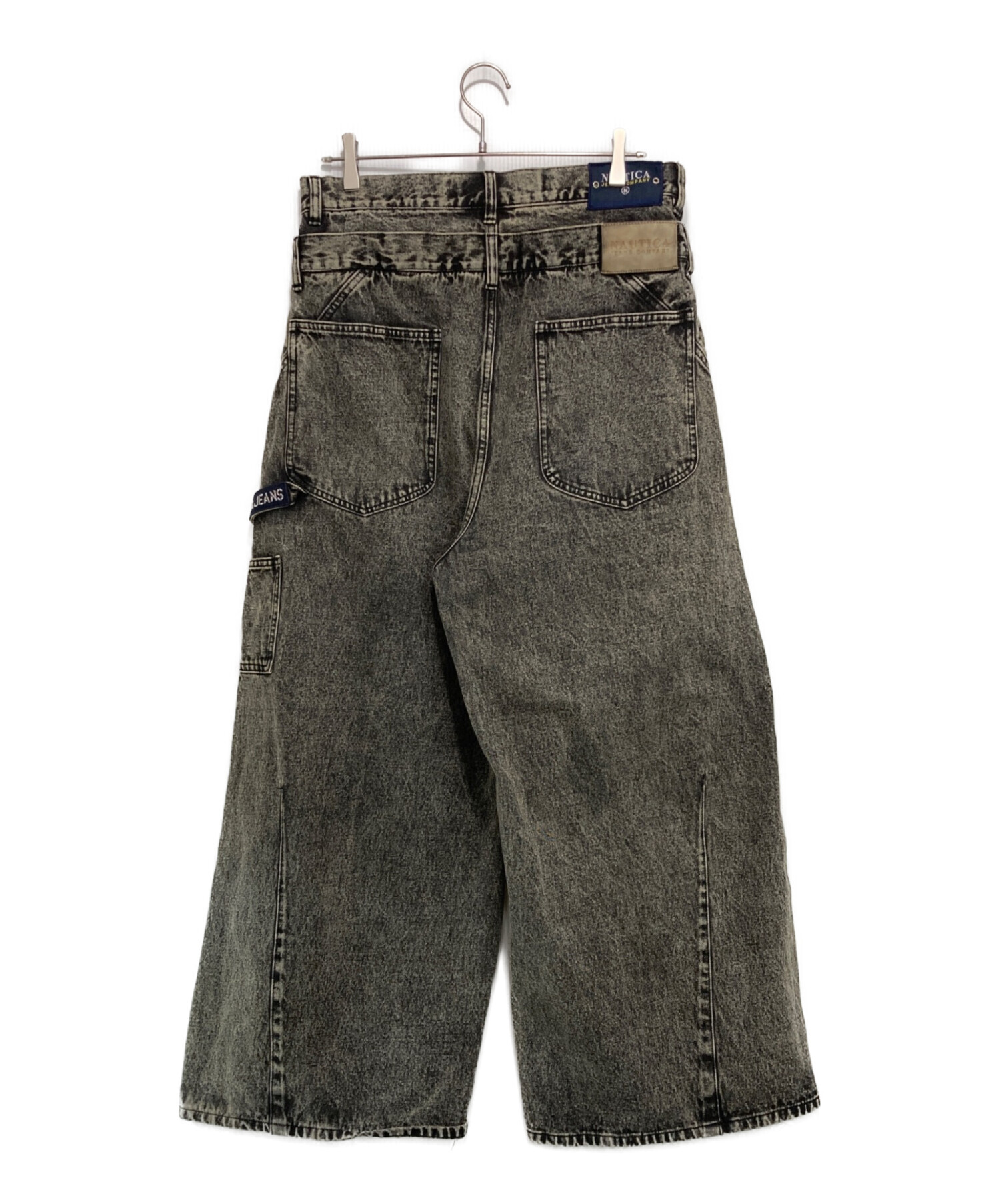 ポーカーズ着用　こうきNAUTICA ダブルニーブラックデニム　古着 中古・古着通販】NAUTICA (ノーティカ) Double Waist Distressed Baggy