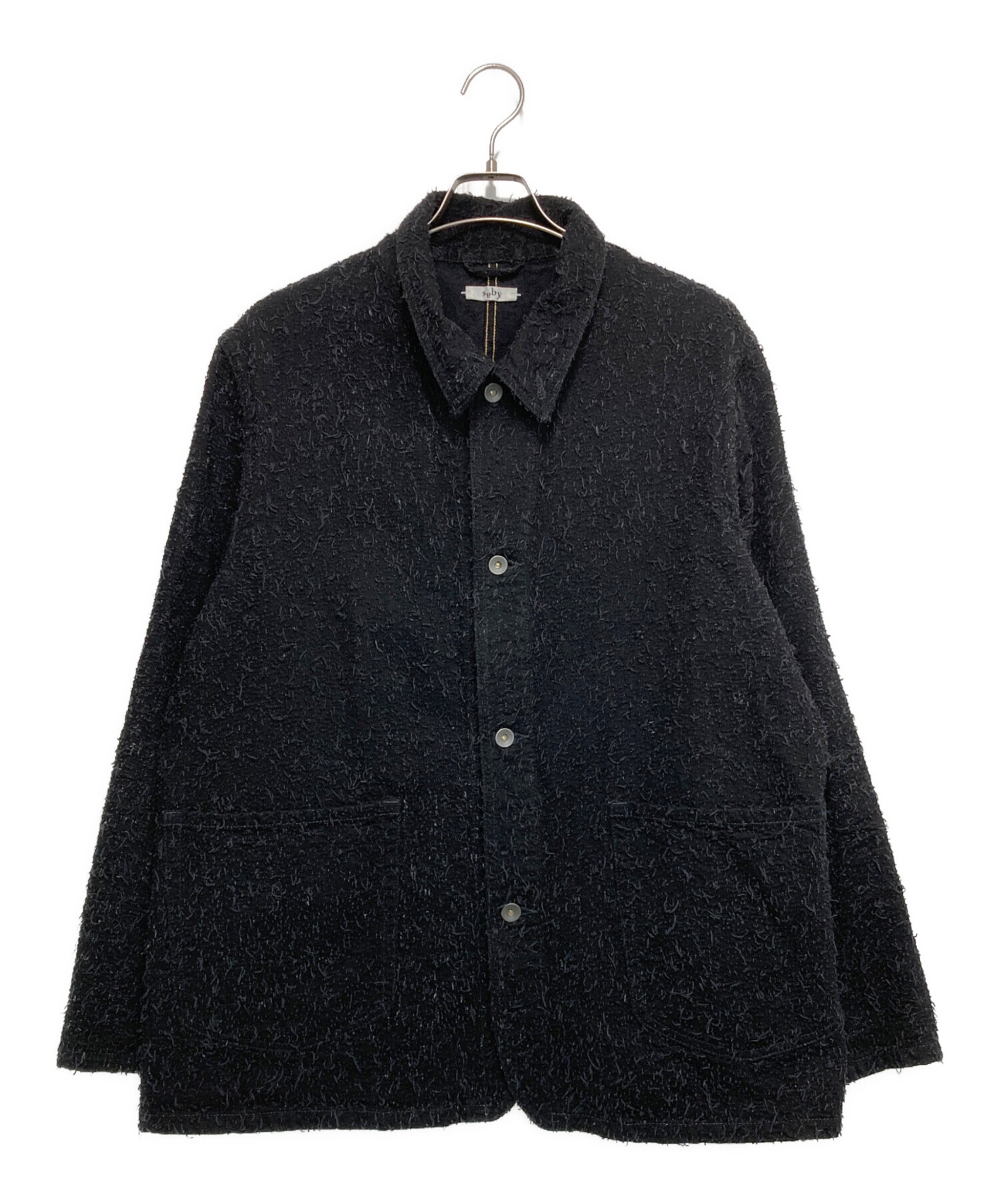 古着 1点物 サニーサイドアップ 再構築 カンフー シャツ ジャケット 黒 中古・古着通販】saby (サバイ) WORKERS JACKET -12oz Needle Work
