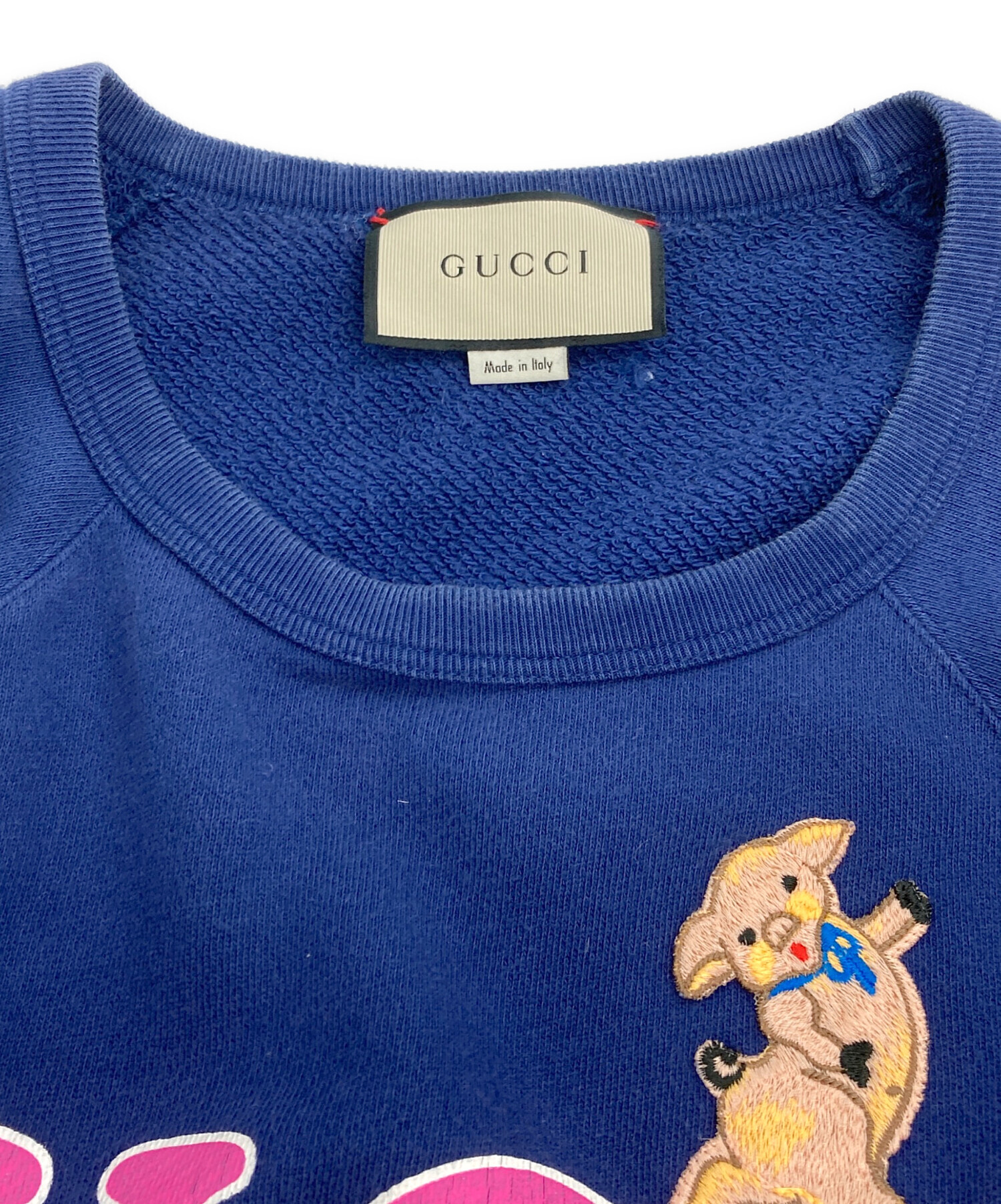 中古・古着通販】GUCCI (グッチ) プリントスウェット ネイビー サイズ