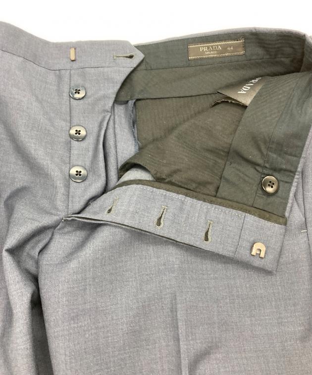 中古・古着通販】PRADA (プラダ) センタープレスパンツ ネイビー