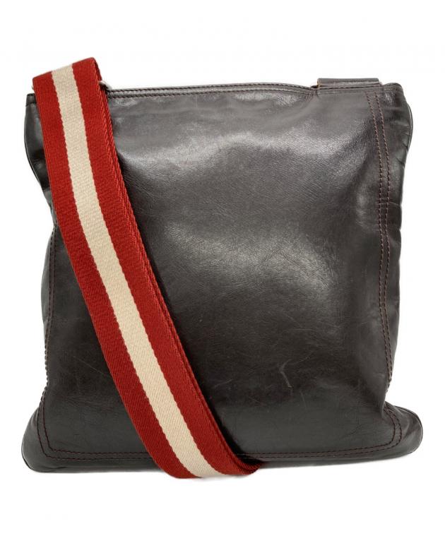 中古・古着通販】BALLY (バリー) レザーショルダーバッグ ブラック