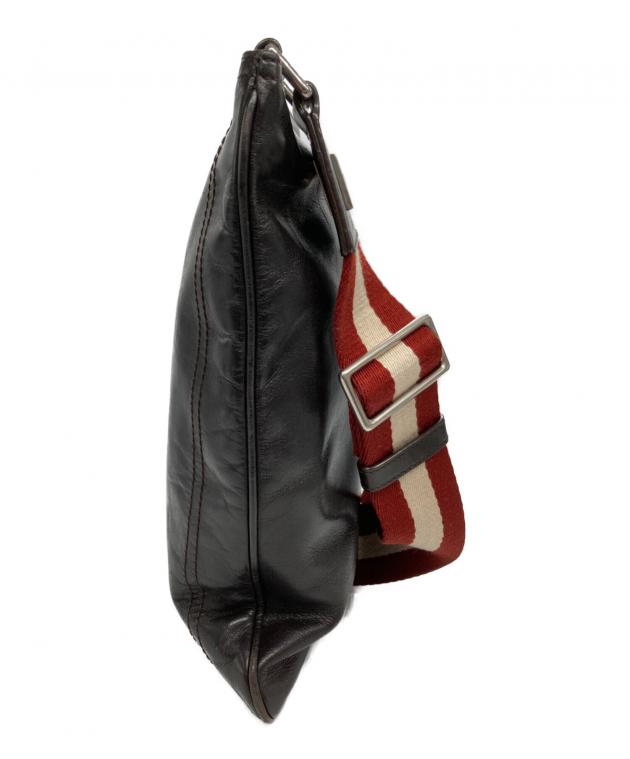 中古・古着通販】BALLY (バリー) レザーショルダーバッグ ブラック
