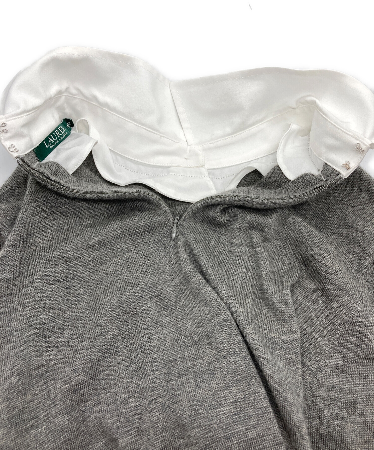 POLO RALPH LAUREN グレー ニットワンピース M 中古・古着通販】LAUREN RALPH LAUREN (ローレン ラルフ ローレン