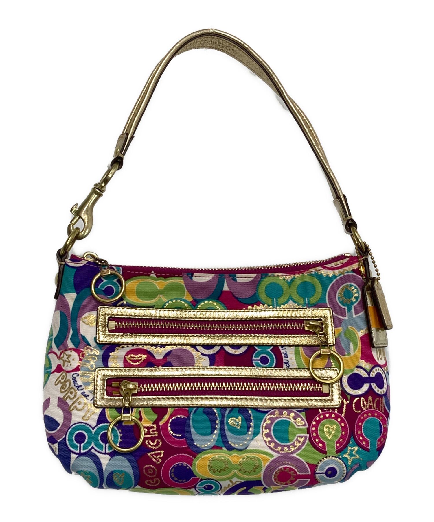 【ゆなこ】COACH Poppy ショルダーバッグ マルチカラー 中古・古着通販】COACH (コーチ) POPPY ワンショルダーハンドバッグ