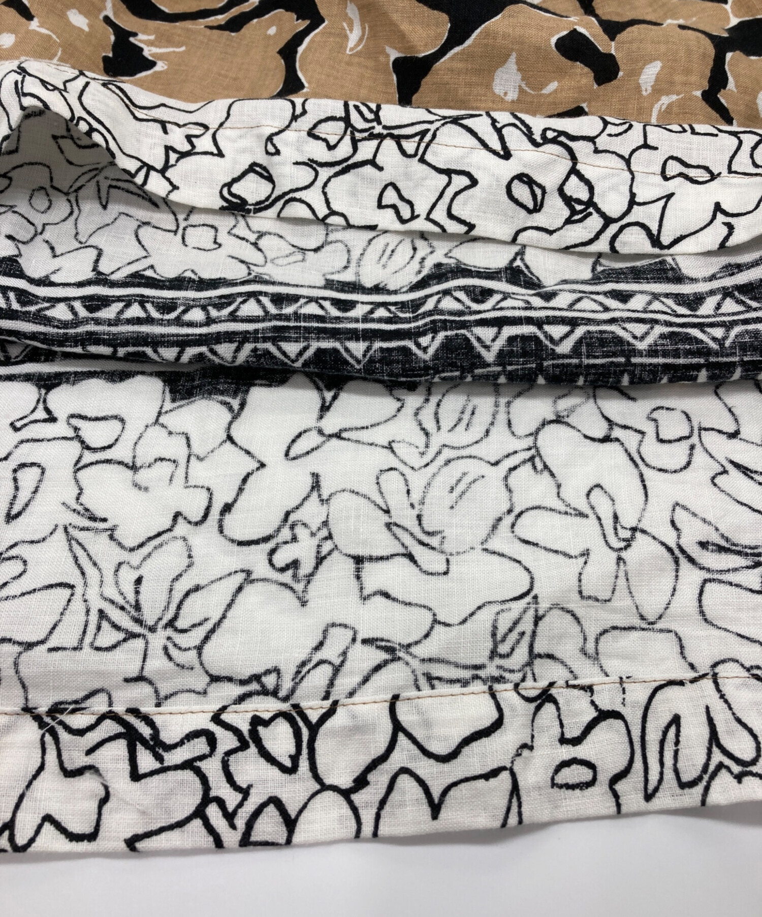 KEI hayama PLUS リネン100% ワンピース　刺繍　半袖　ベージュ 中古・古着通販】KEI Hayama PLUS (ケイ ハヤマ プリュス) リネン