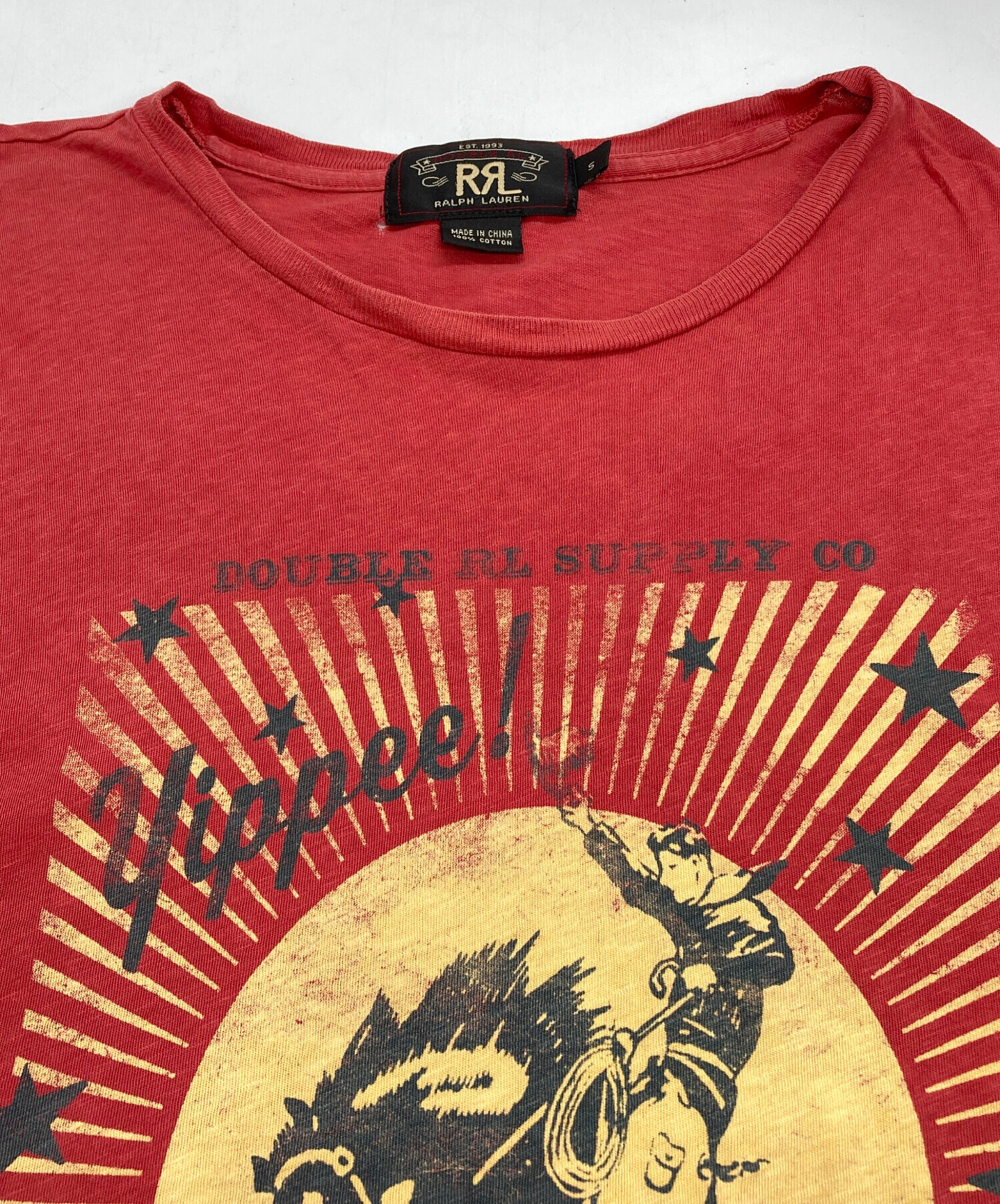 【新品、未使用】RRL　RRLアメリカン・カウボーイワークウェア バナー 中古・古着通販】RRL (ダブルアールエル) カウボーイプリントTシャツ