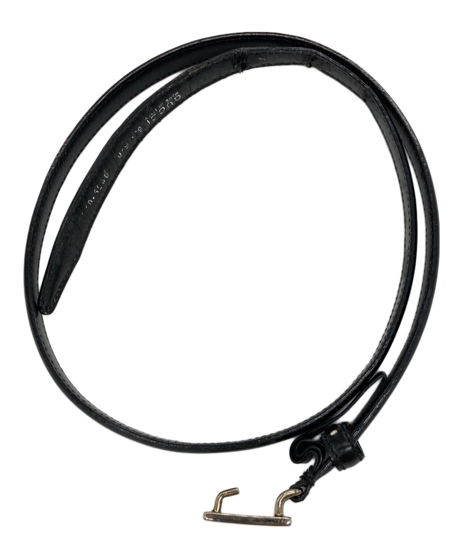 中古・古着通販】GUCCI (グッチ) Gバックルエナメルレザーベルト