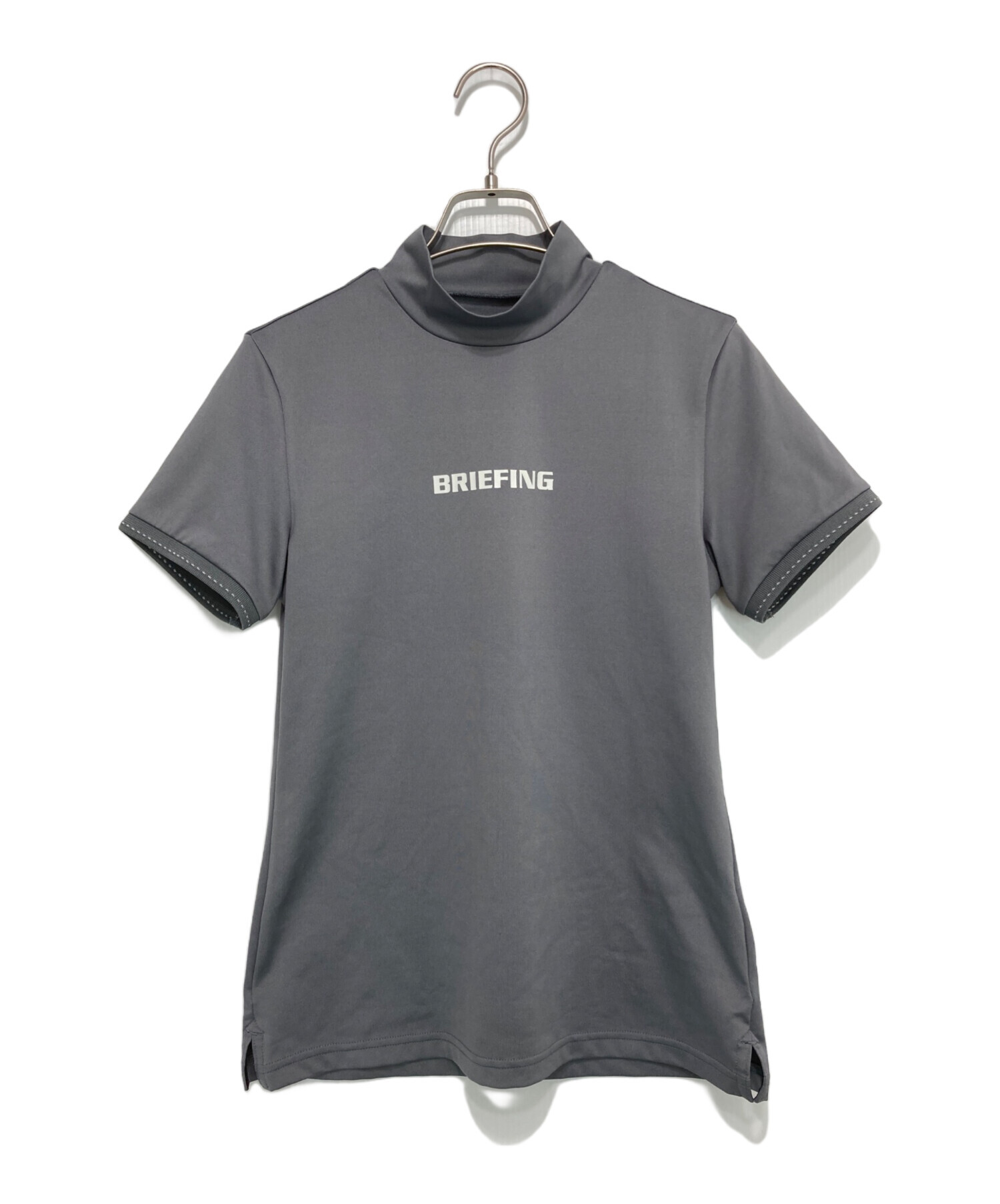 BRIEFING グレー モックネックTシャツLサイズ 中古・古着通販】BRIEFING (ブリーフィング) モックネック半袖Tシャツ