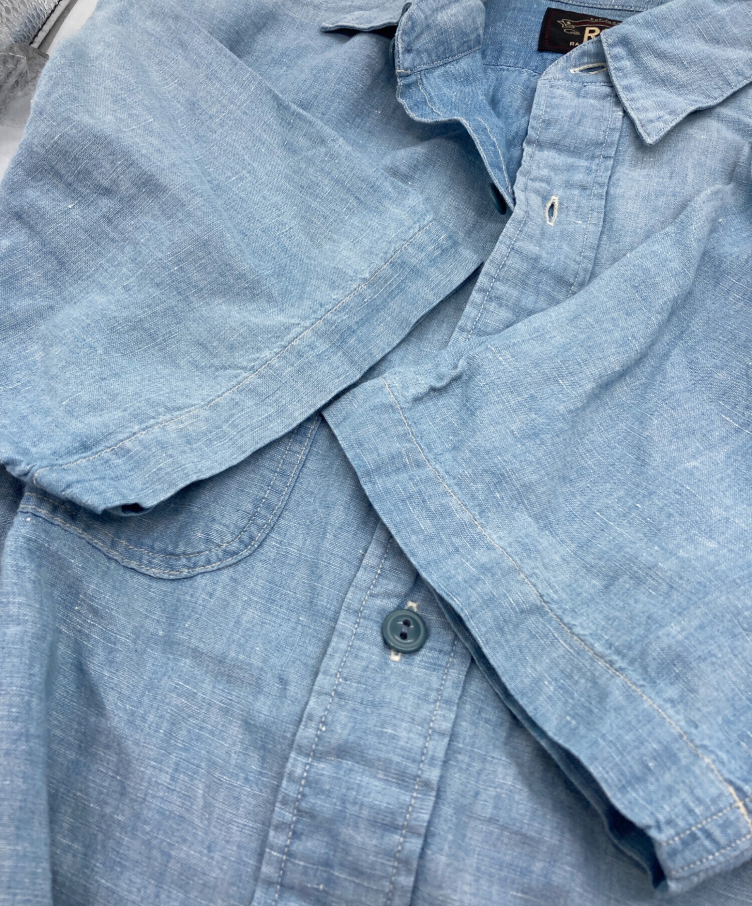 中古・古着通販】RRL (ダブルアールエル) 半袖シャンブレーシャツ