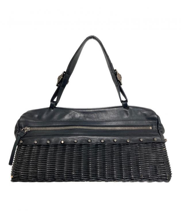 中古GIVENCHYRICCARDOTISCi mothTEEXS 中古・古着通販】GIVENCHY (ジバンシィ) レザー切替カゴバッグ