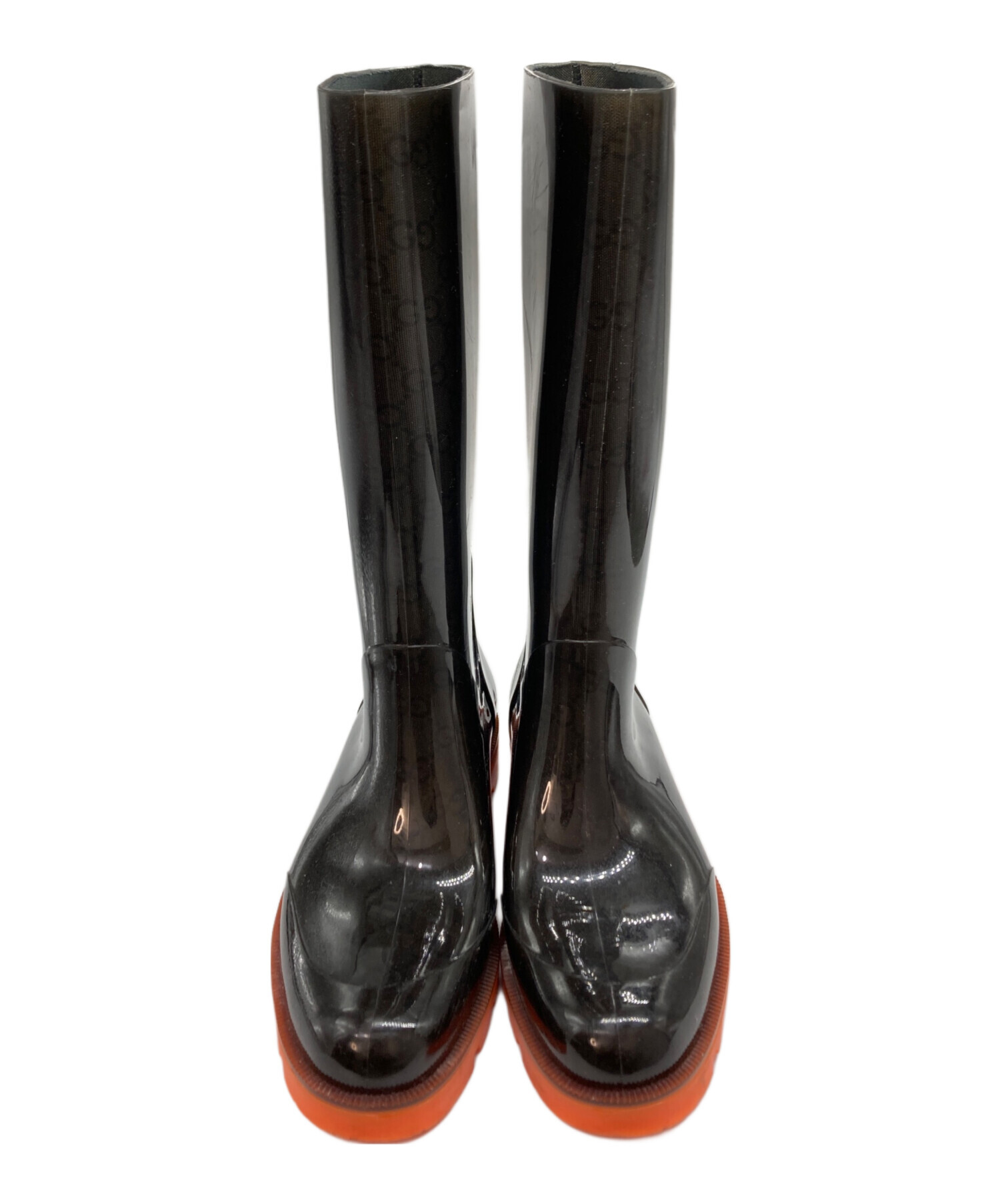 中古・古着通販】GUCCI (グッチ) GG PVC レインブーツ ブラック