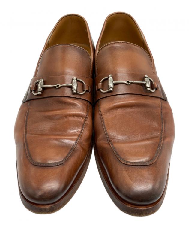 中古・古着通販】GUCCI (グッチ) ホースビットローファー ブラウン