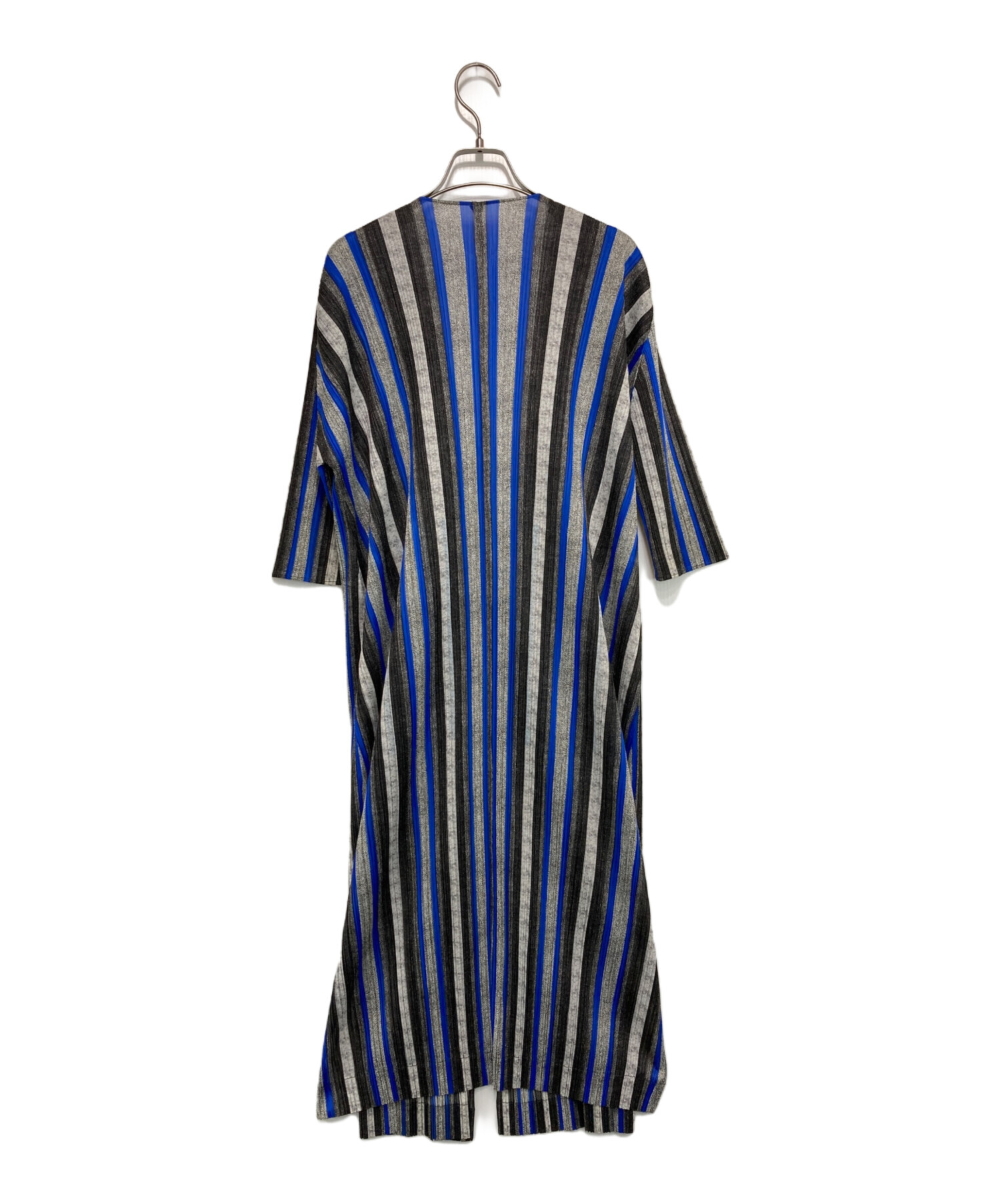 PLEATS PLEASEネイビー ストライプ ロングカーディガン 中古・古着通販】PLEATS PLEASE (プリーツプリーズ) プリーツ