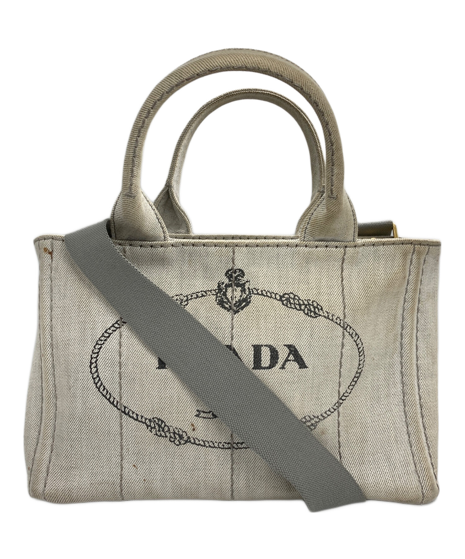 中古・古着通販】PRADA (プラダ) カナパ デニム2WAYバッグ グレー