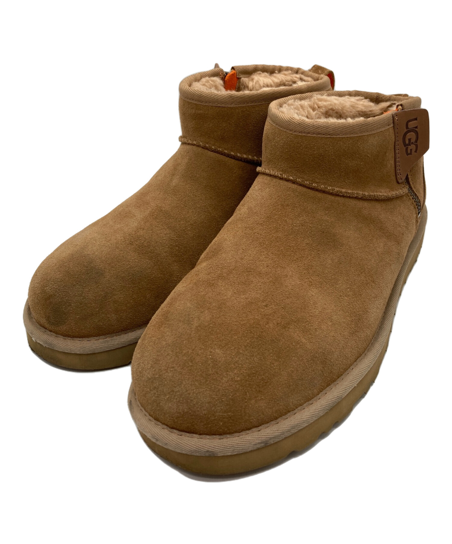 UGG アグ ブーツ 27cm 茶 【古着】【中古】【送料無料】 中古・古着通販】UGG (アグ) Classic Ultra Mini Zip ベージュ サイズ
