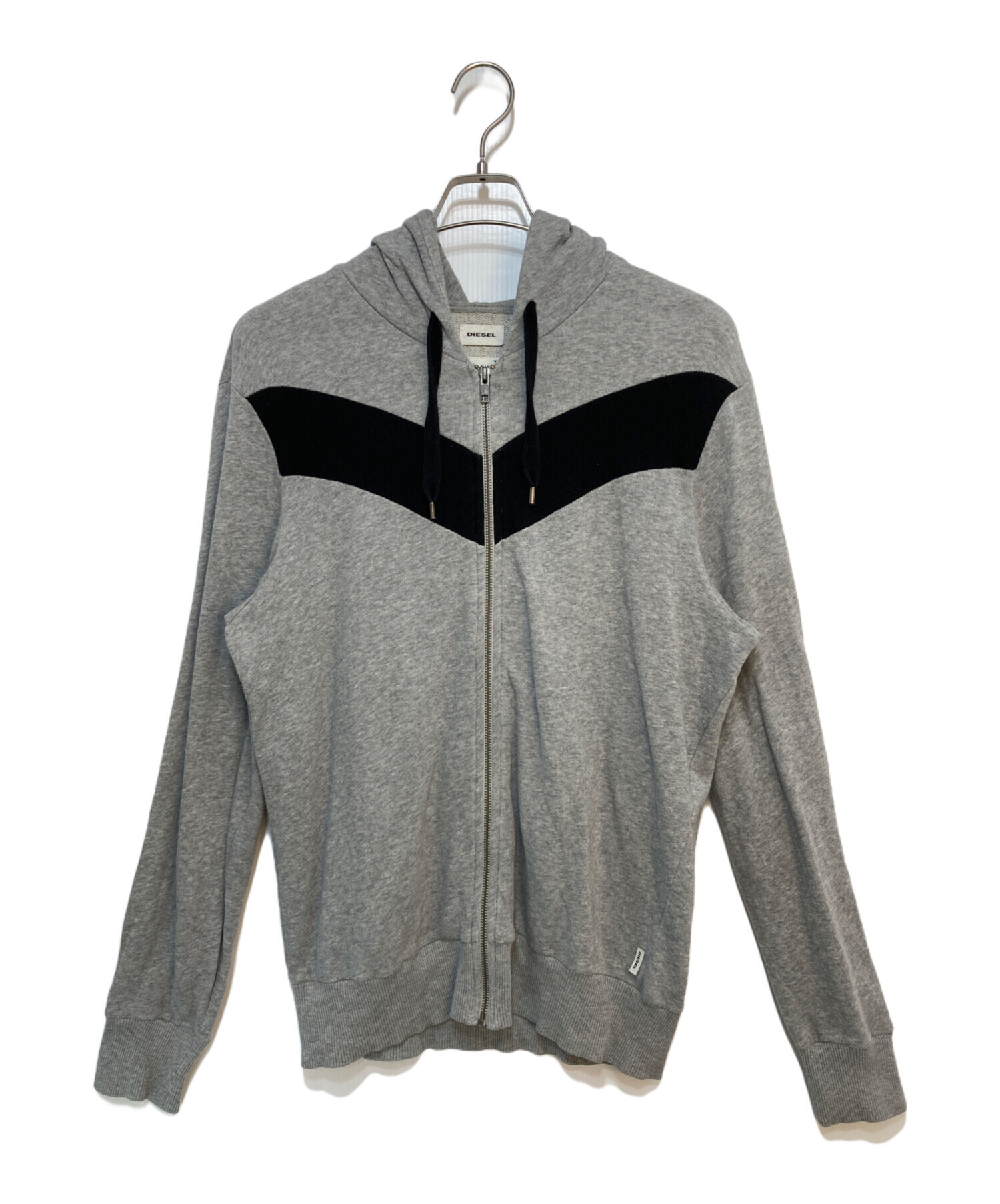 中古・古着通販】DIESEL (ディーゼル) ジップパーカー グレー×ブラック