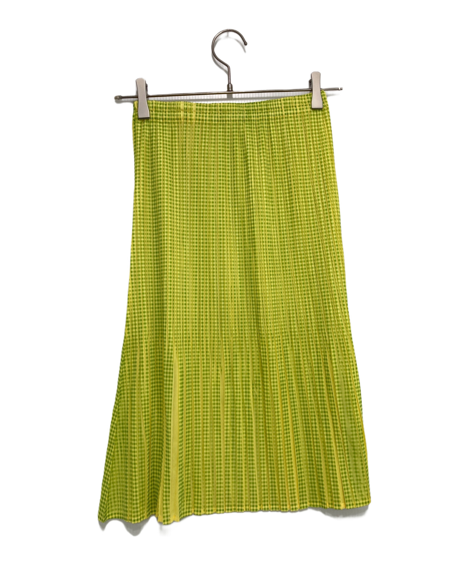 【美品】pleats please スカート　イエロー　総柄　サイズ3 中古・古着通販】PLEATS PLEASE (プリーツプリーズ) プリーツスカート