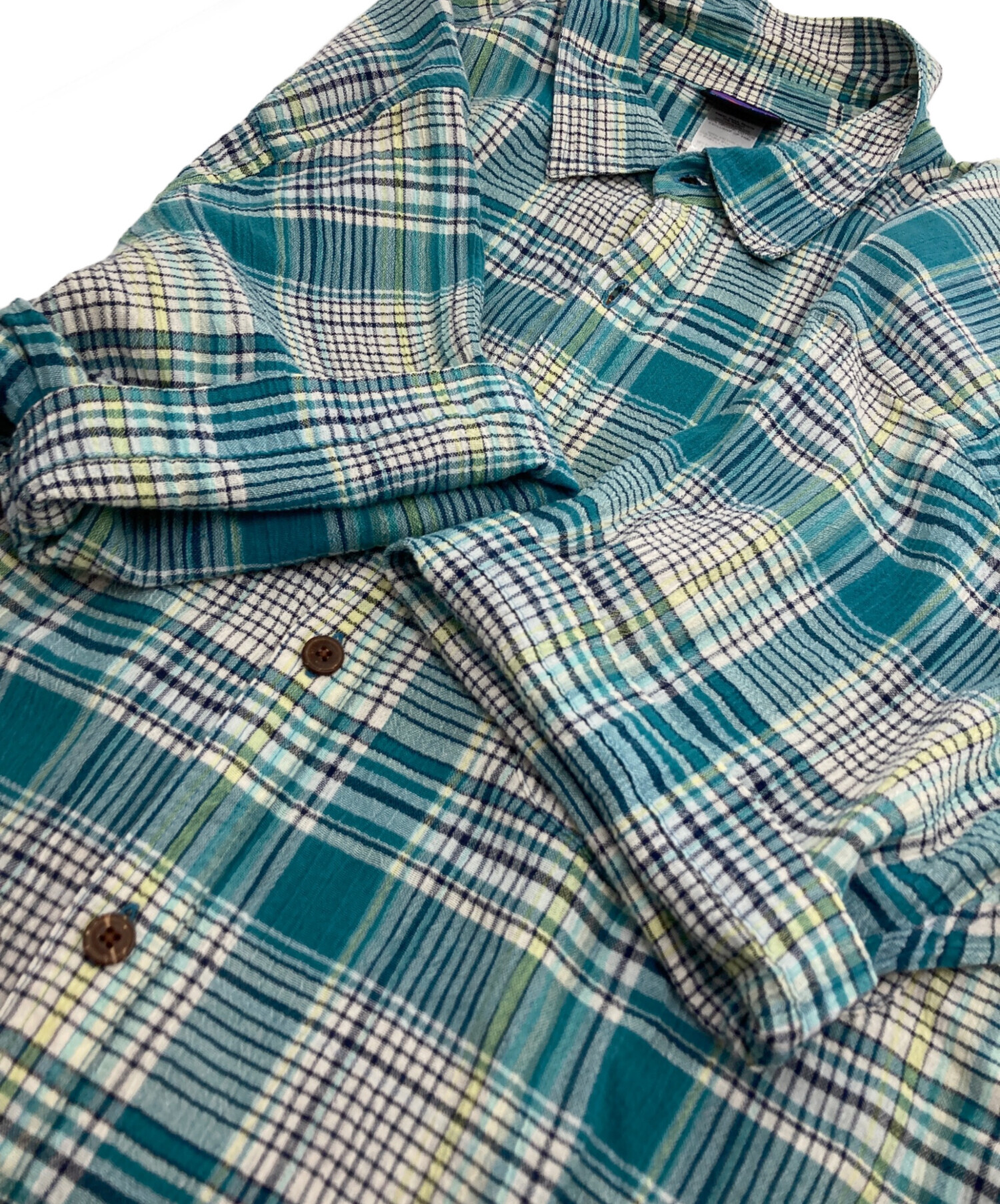 00s patagonia ボロックスシャツ 開襟シャツ チェック柄 水色 M 中古・古着通販】Patagonia (パタゴニア) オーガニックコットン