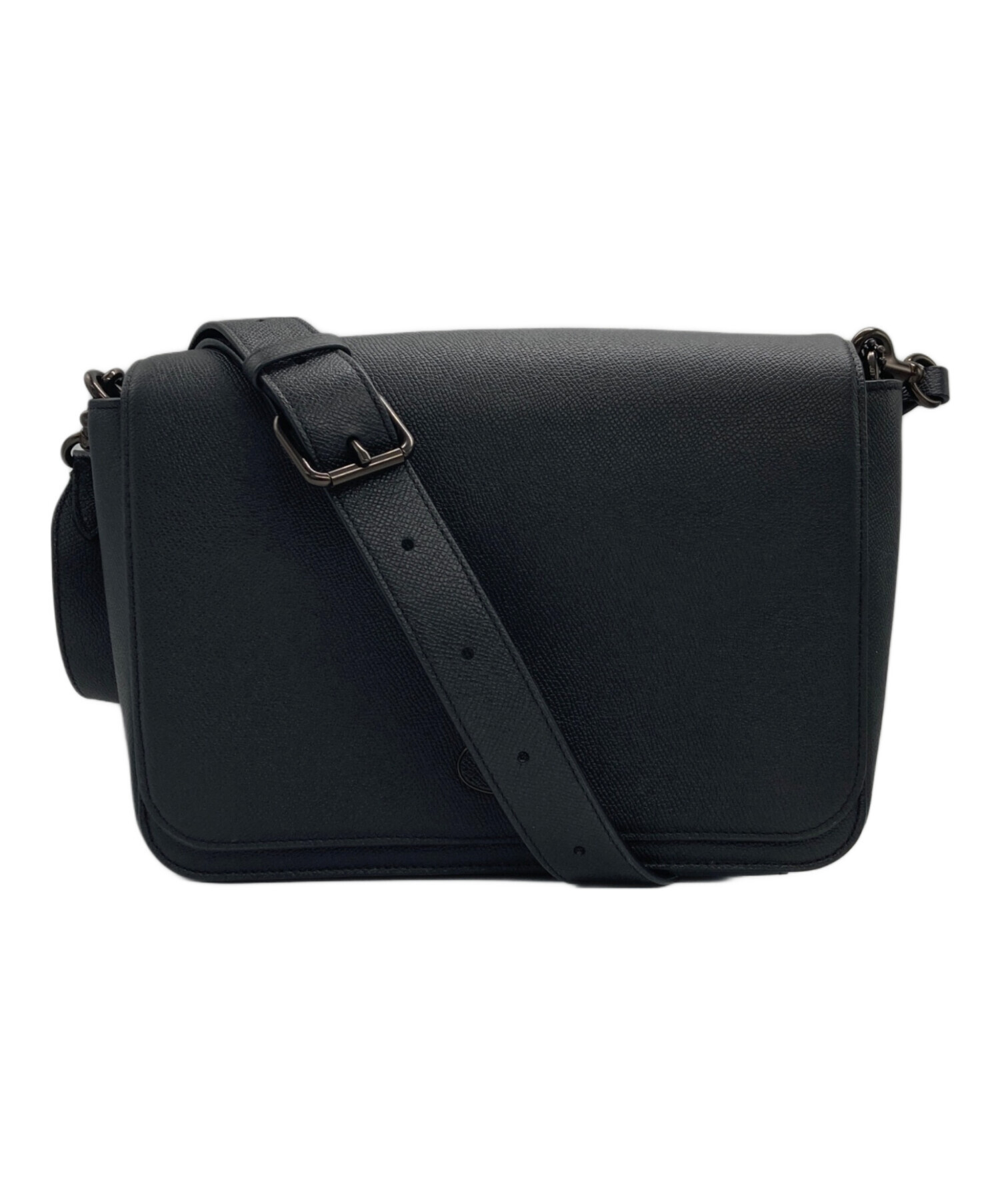 中古・古着通販】COACH (コーチ) レザーメッセンジャーバッグ ブラック 