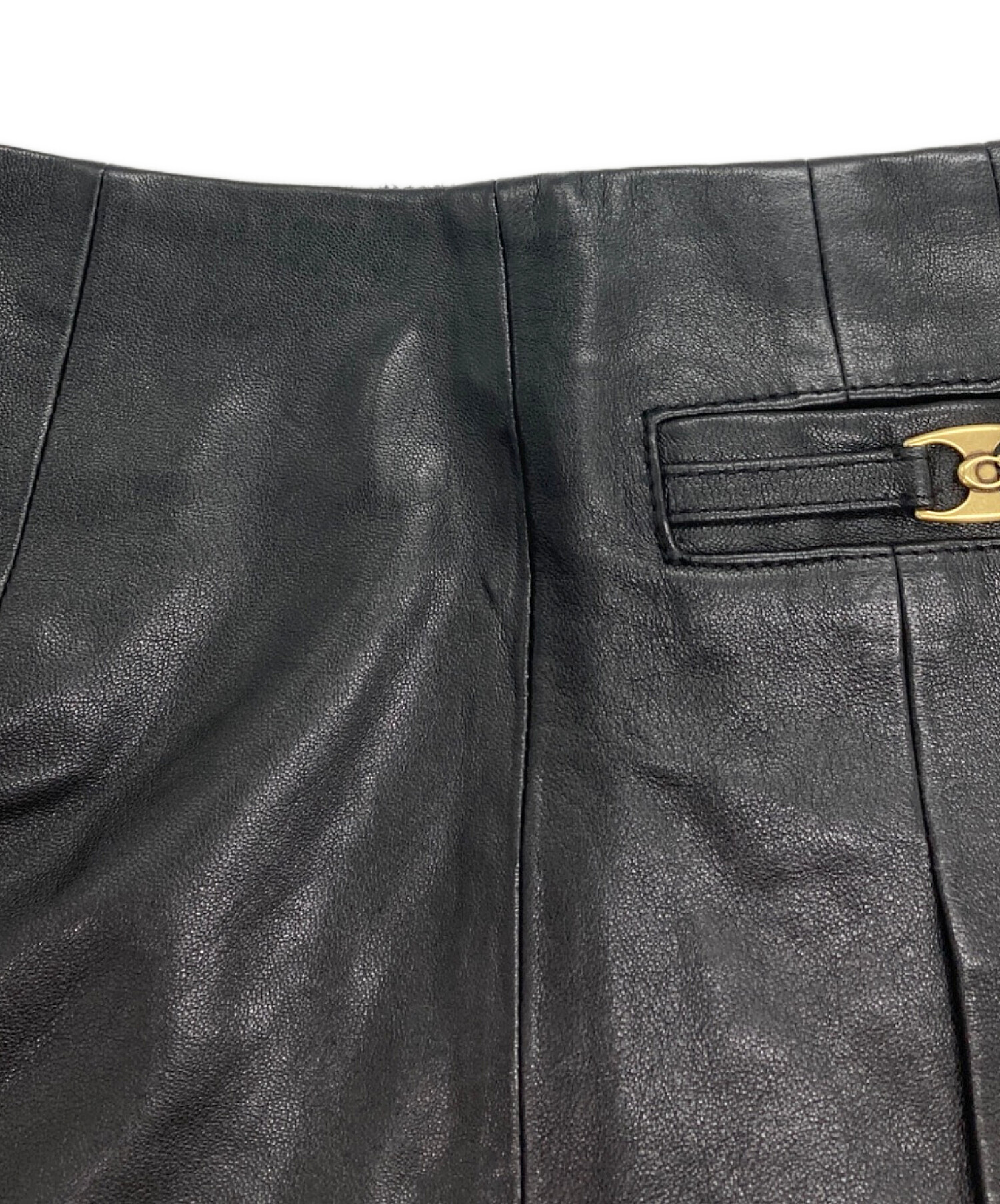 中古・古着通販】COACH (コーチ) ヘリテージ C レザー ミニ スカート