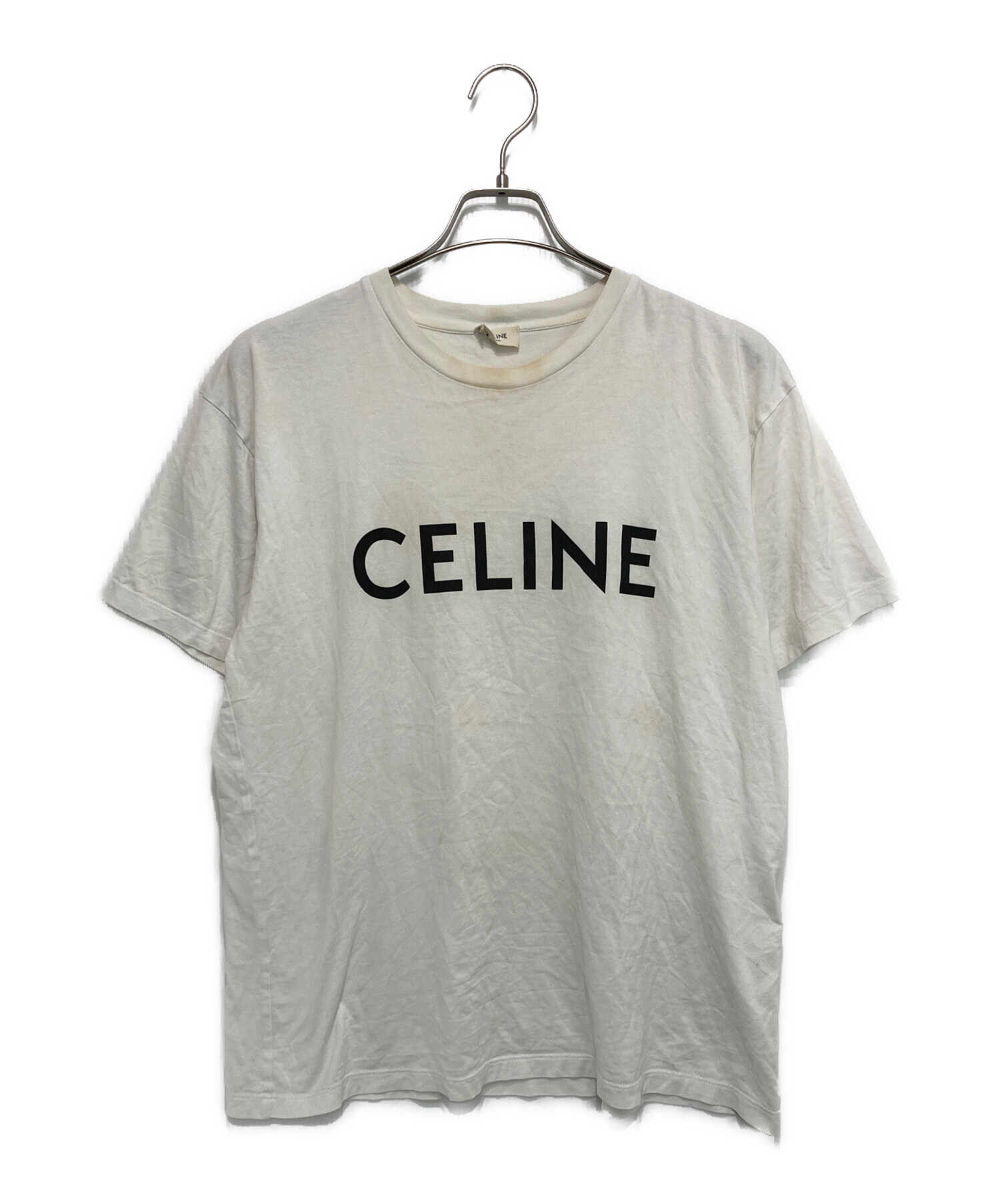 中古・古着通販】CELINE (セリーヌ) ロゴプリントTシャツ ホワイト