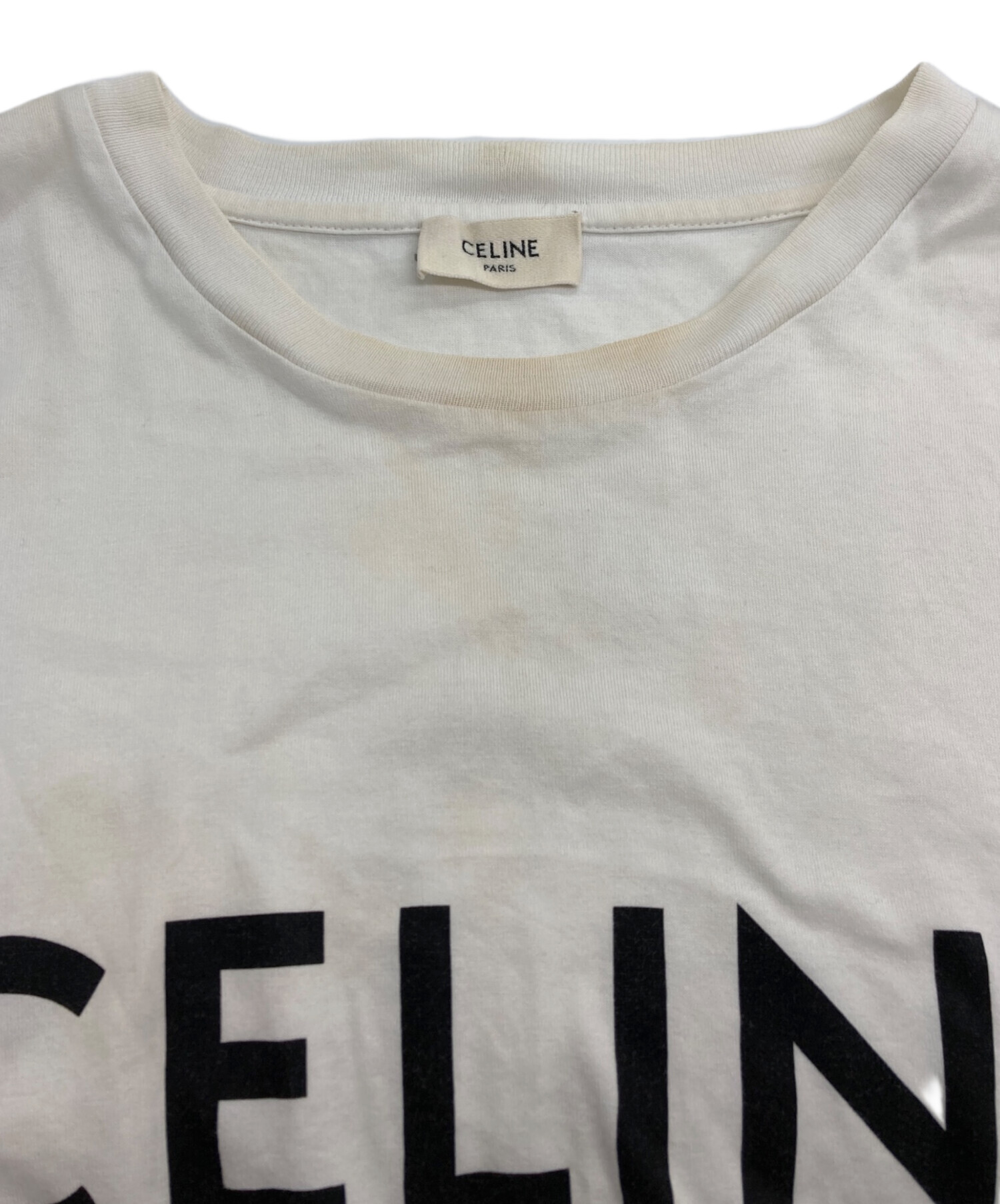 中古・古着通販】CELINE (セリーヌ) ロゴプリントTシャツ ホワイト