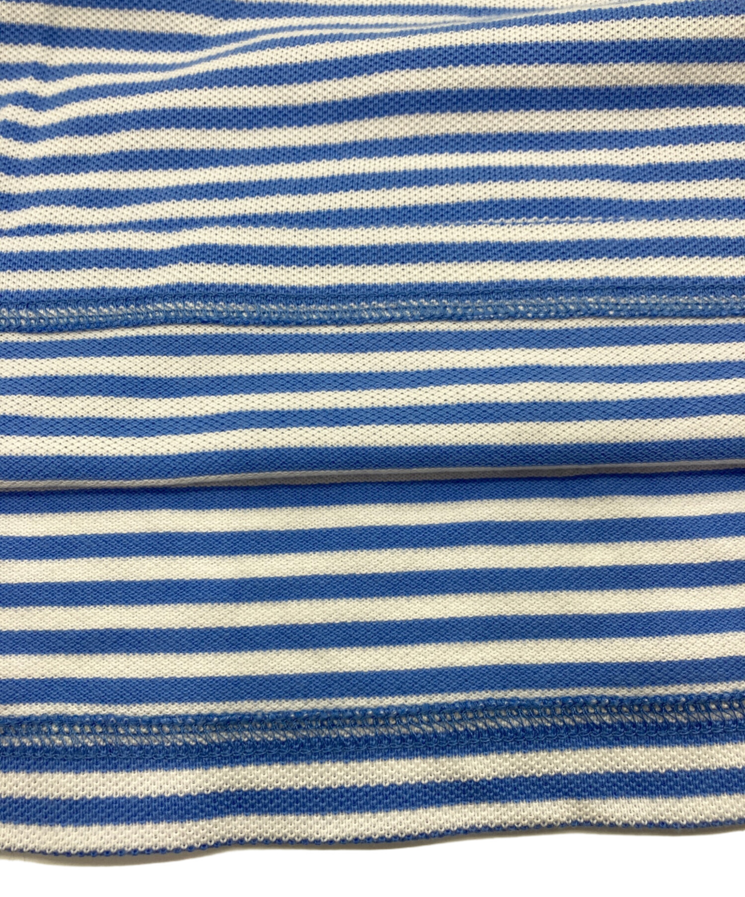 中古・古着通販】PRADA (プラダ) ボーダーポロシャツ スカイブルー